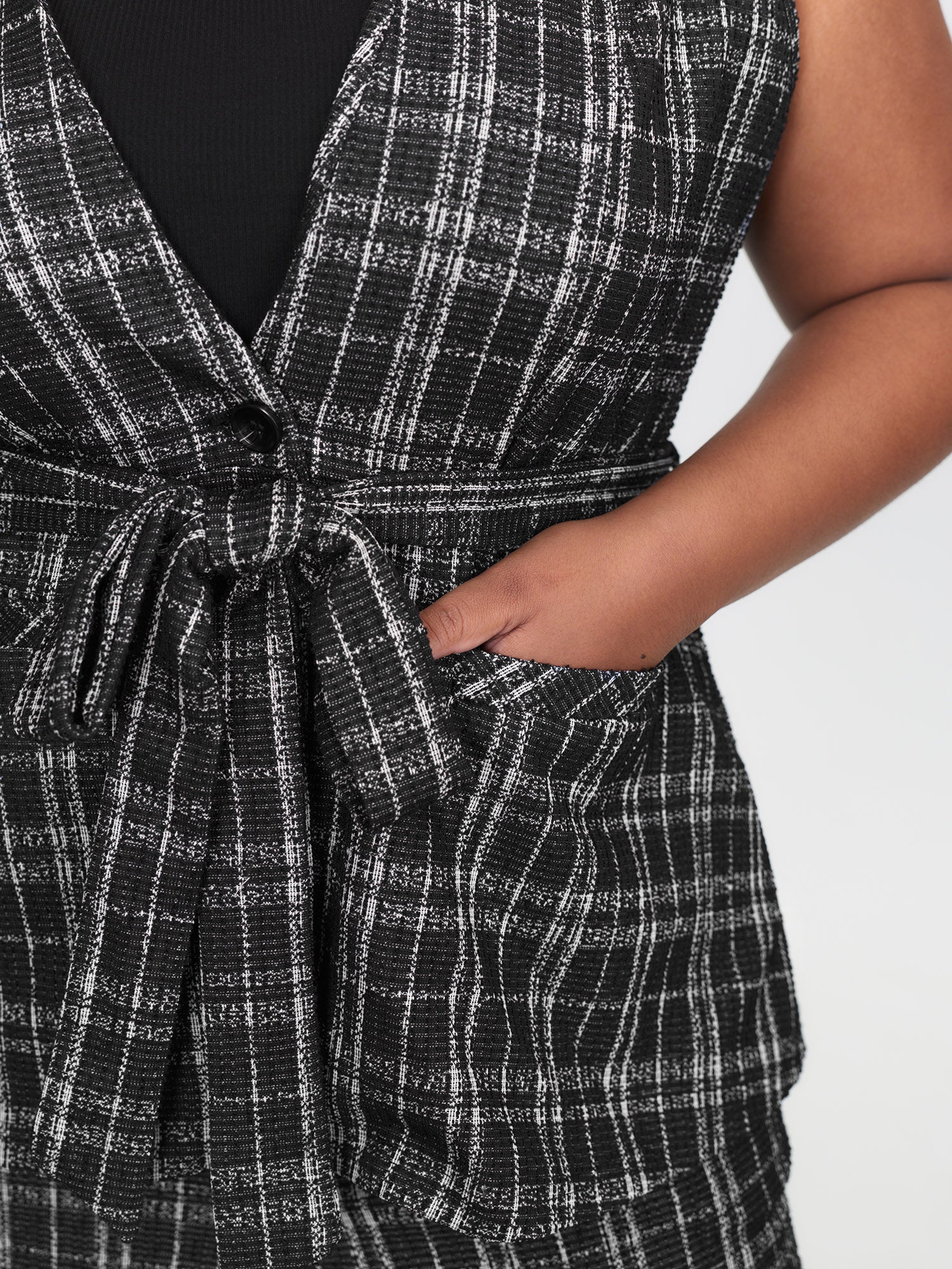 2-in-1 Stretchy Tweed Jumpsuit