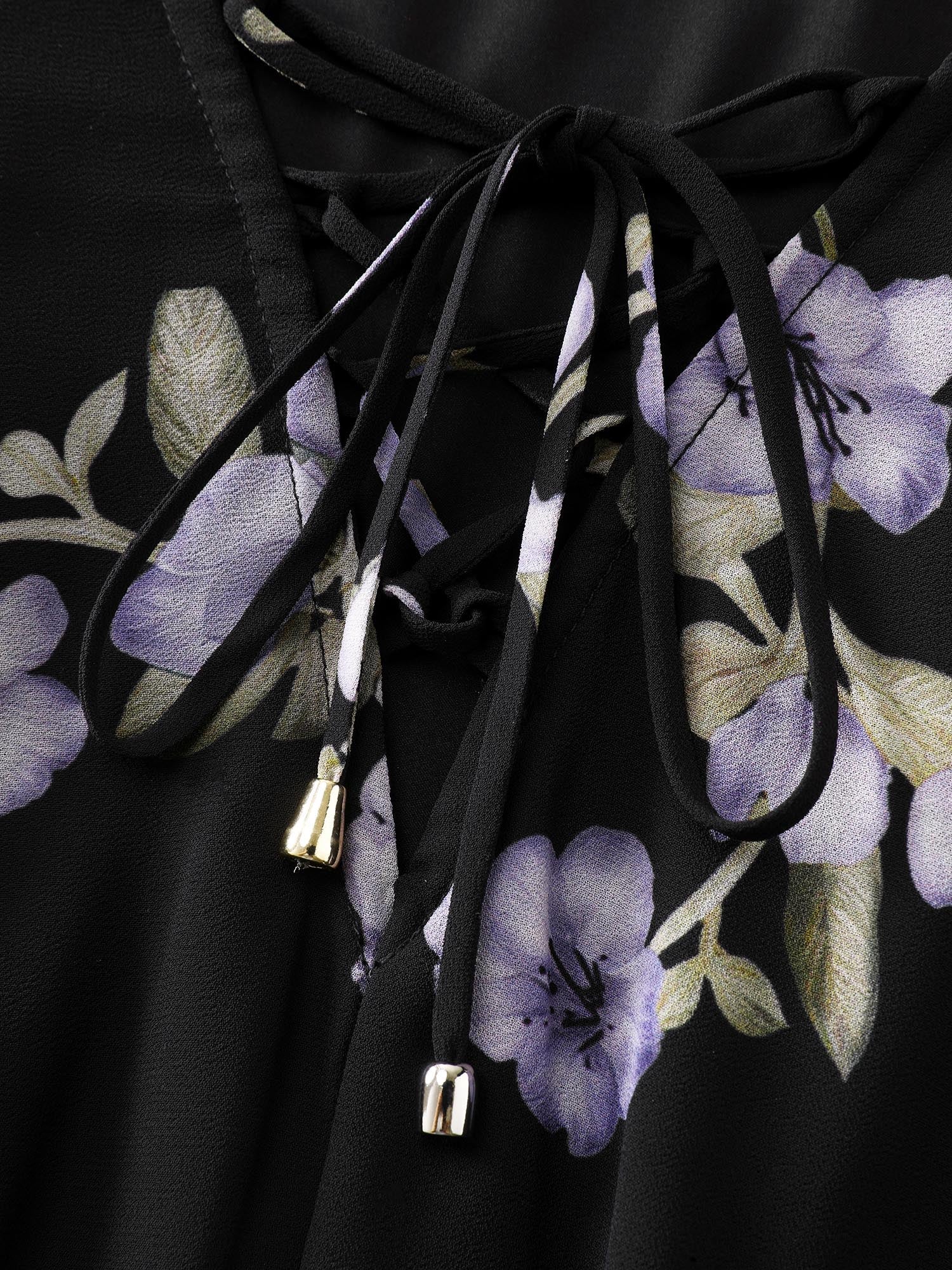 Chiffon Adjustable Bust Sheer Midi Dress