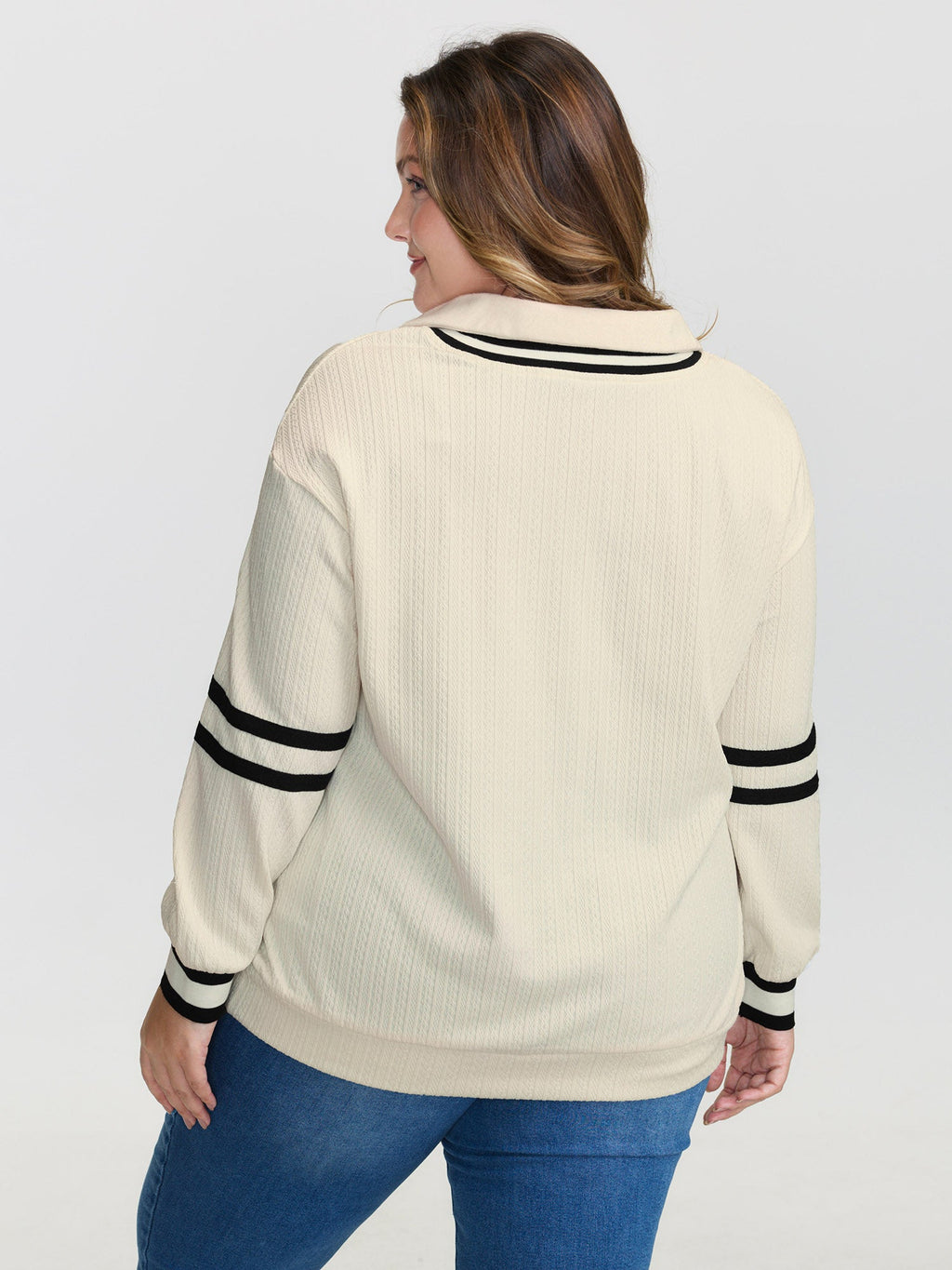Colorblock Embroidery Zipper Sweatshirt