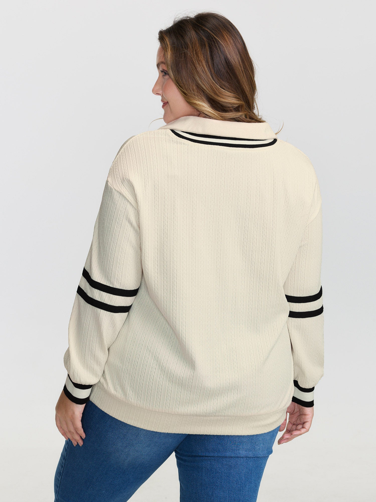 Colorblock Embroidery Zipper Sweatshirt