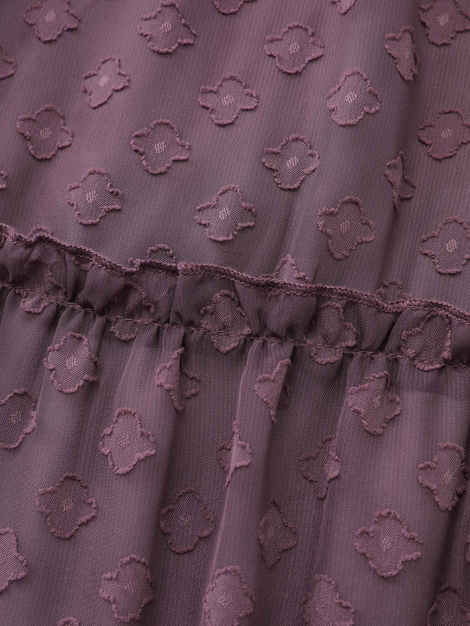 Chiffon Textured Tiered Ruffled Midi Dress