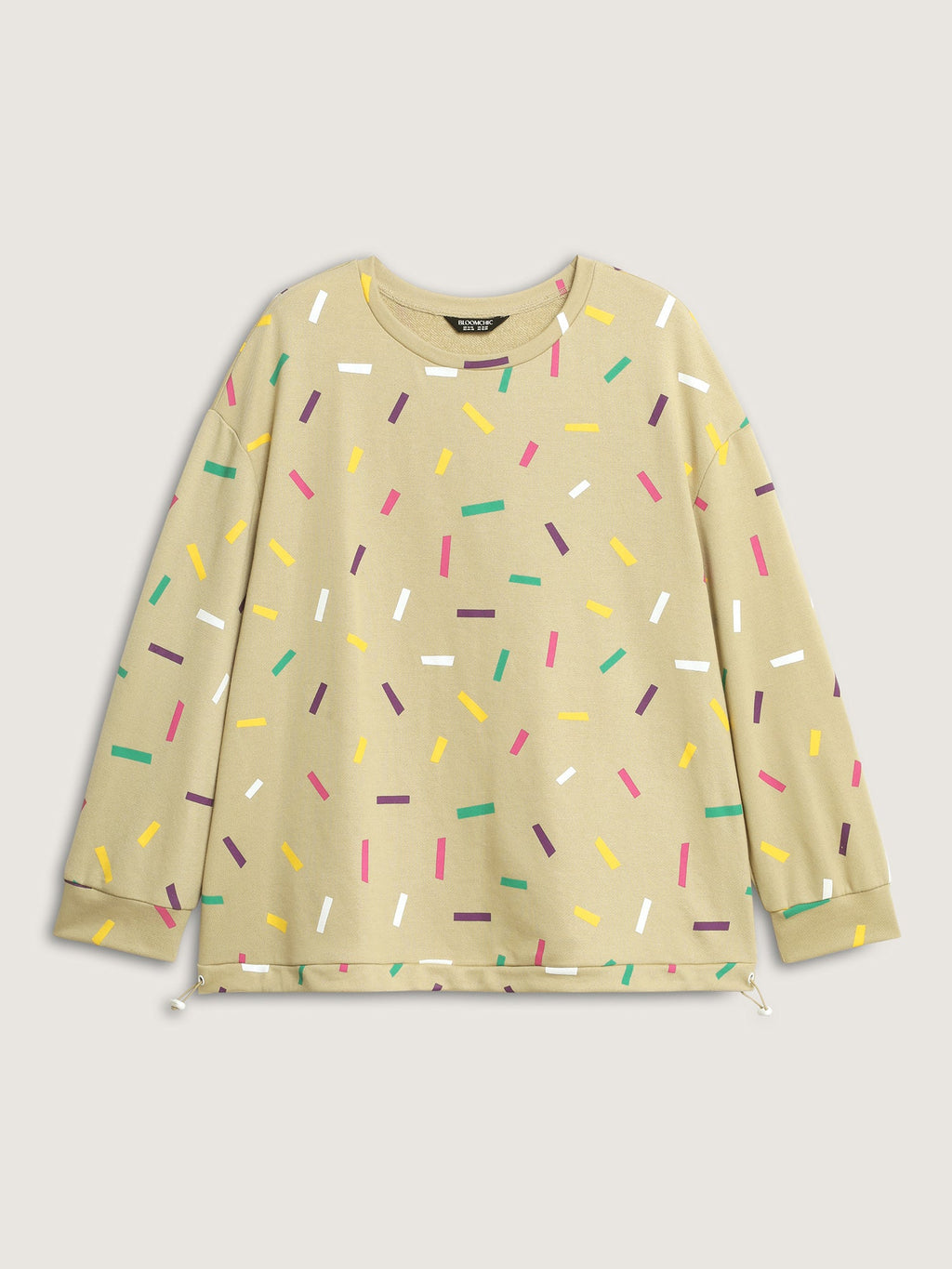 Colorful Confetti Print Round Neck Sweatshirt
