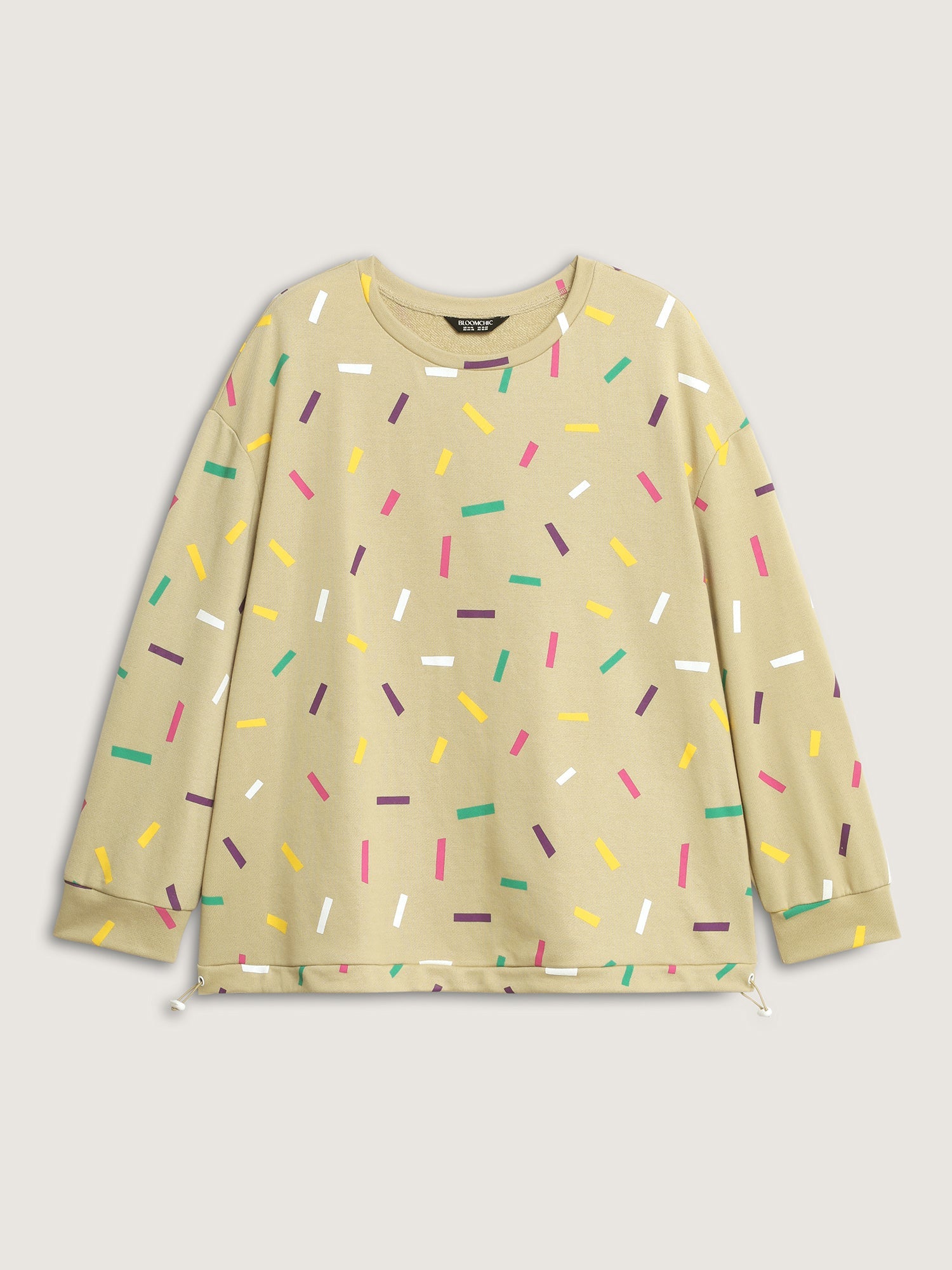 Colorful Confetti Print Round Neck Sweatshirt