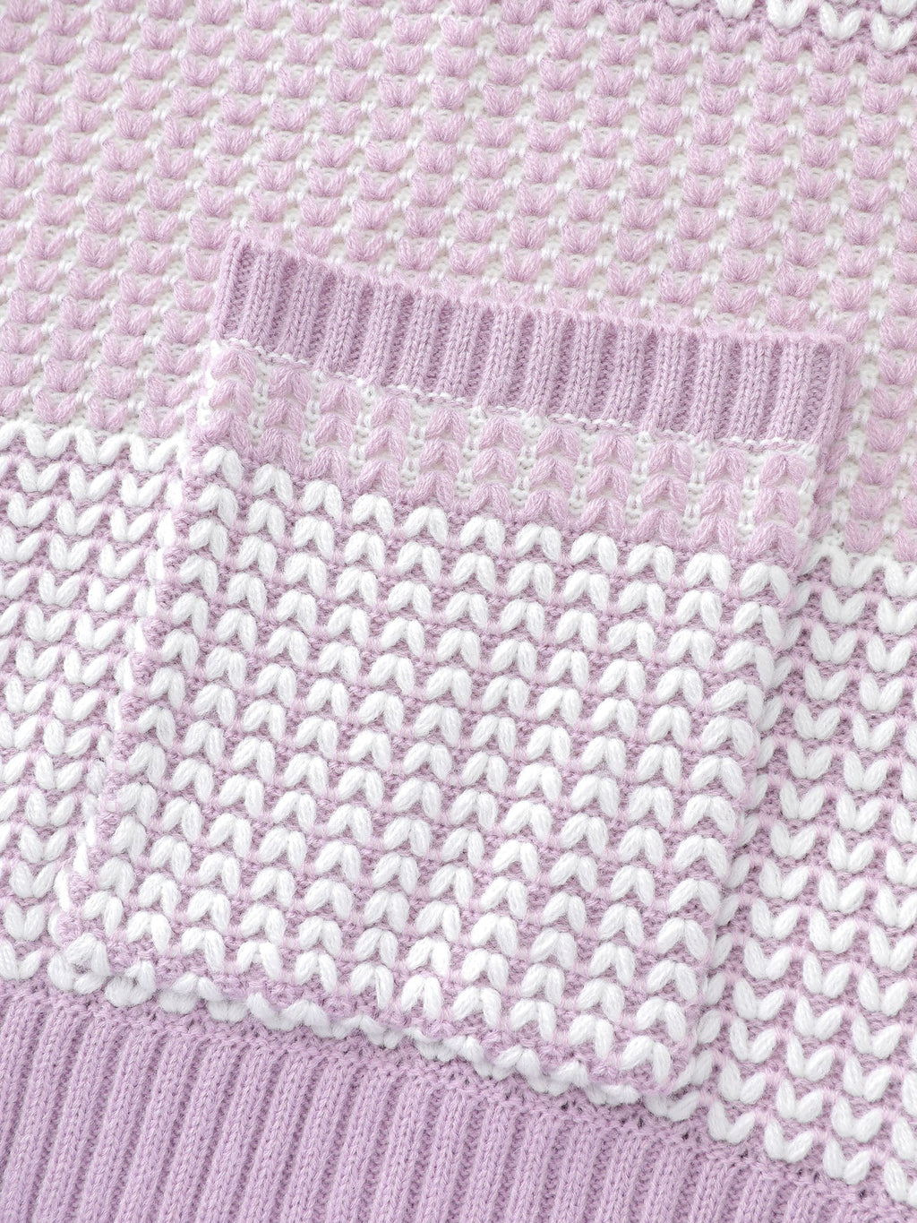 Color Stripes Pockets Textured Knit Cardigan