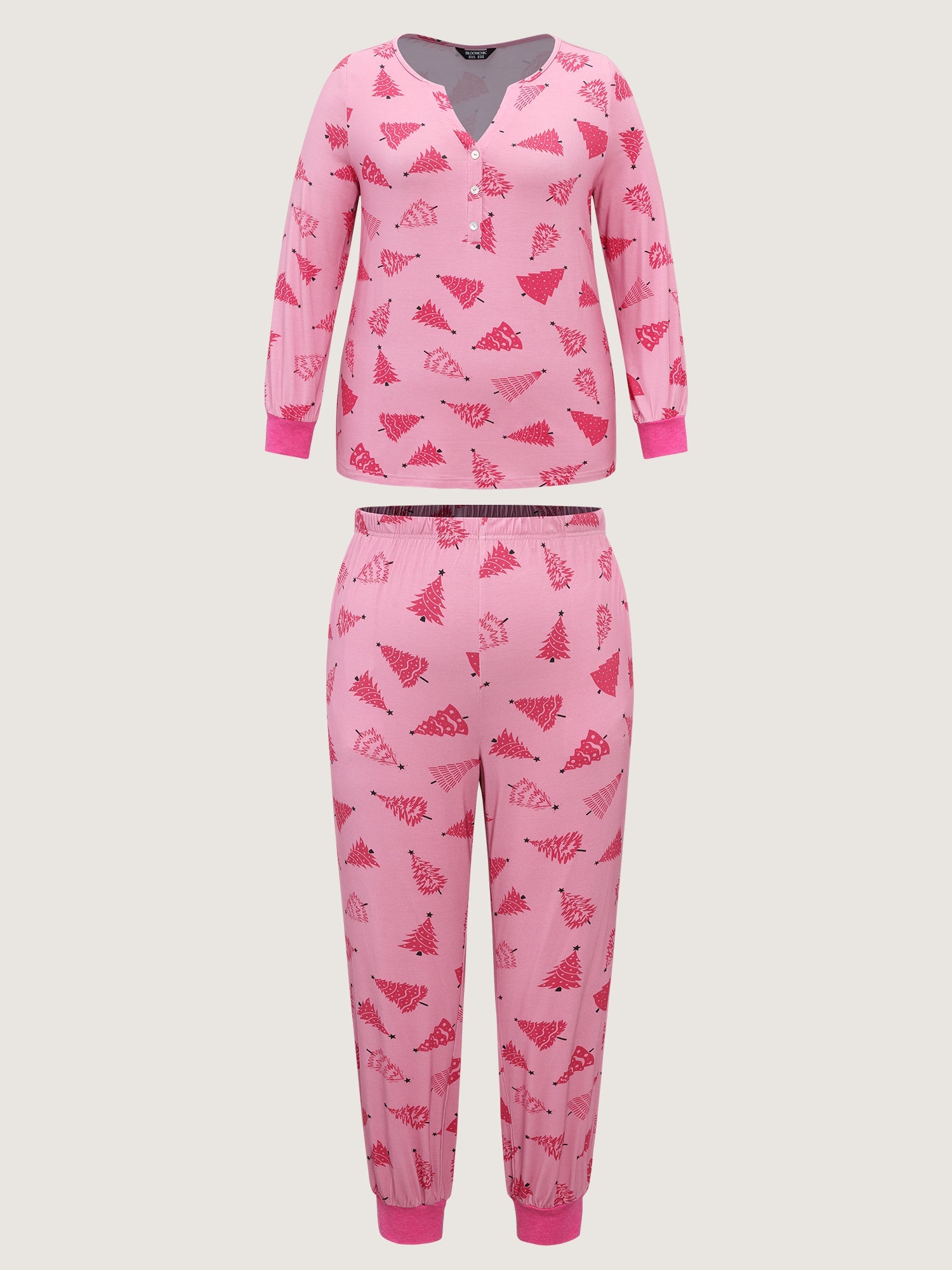 Christmas Tree Buttons Loungewear Set