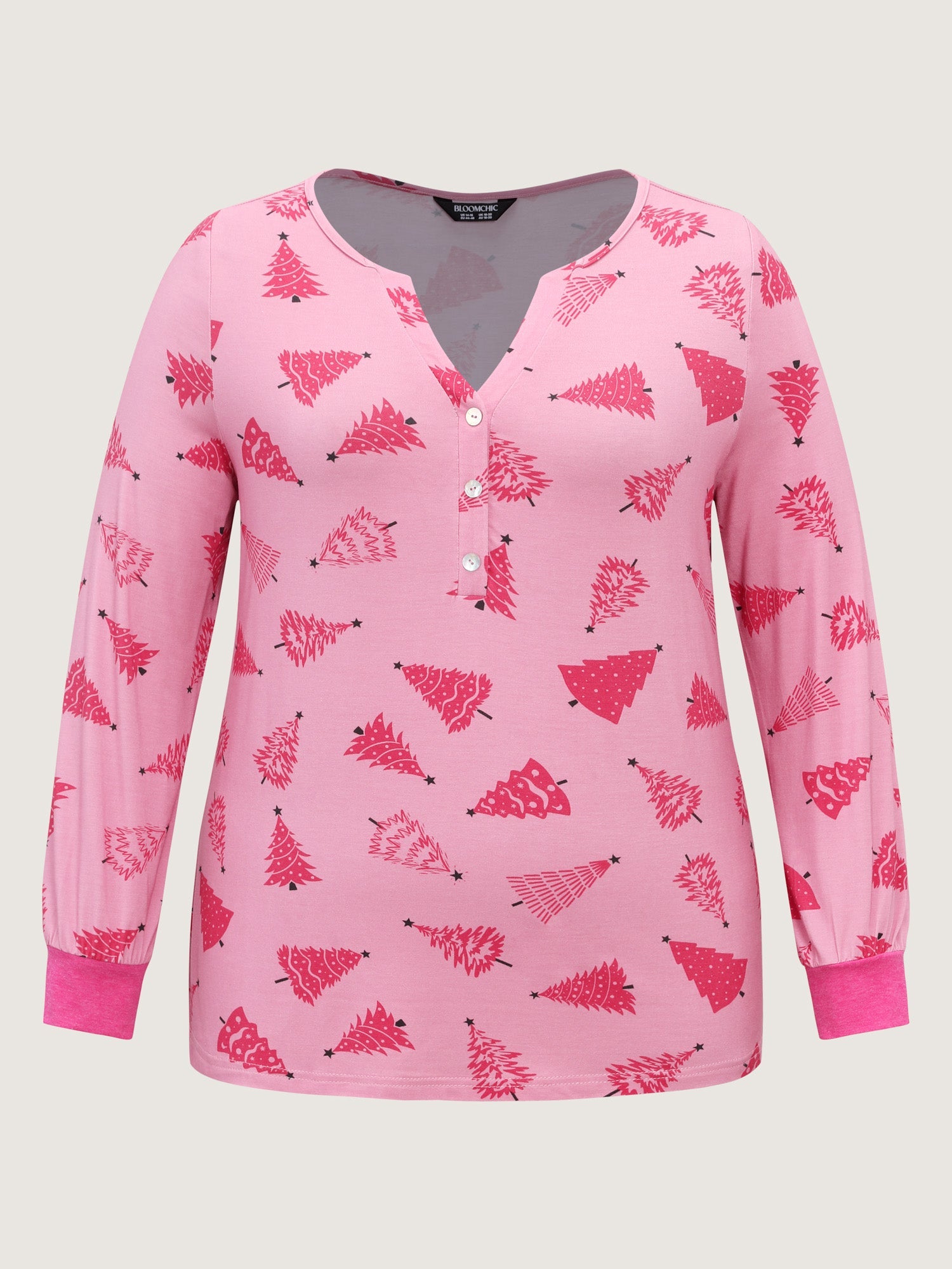 Christmas Tree Buttons Loungewear Set