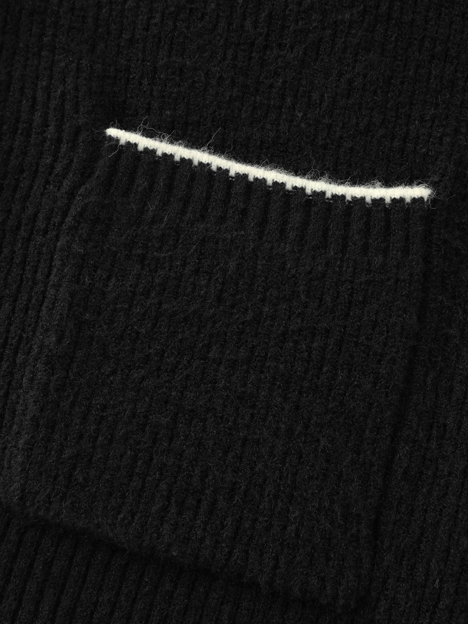 Color Contrast Edged V-Neck Knit Cardigan