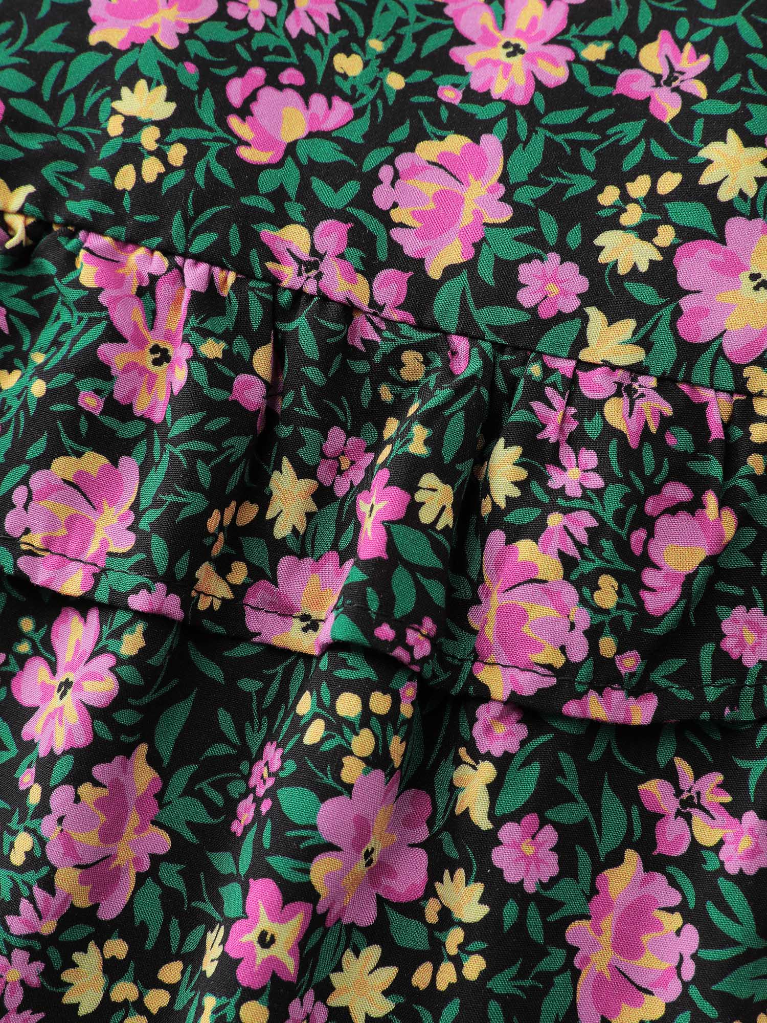 Floral Print Ruffled Tiered Maxi Dress