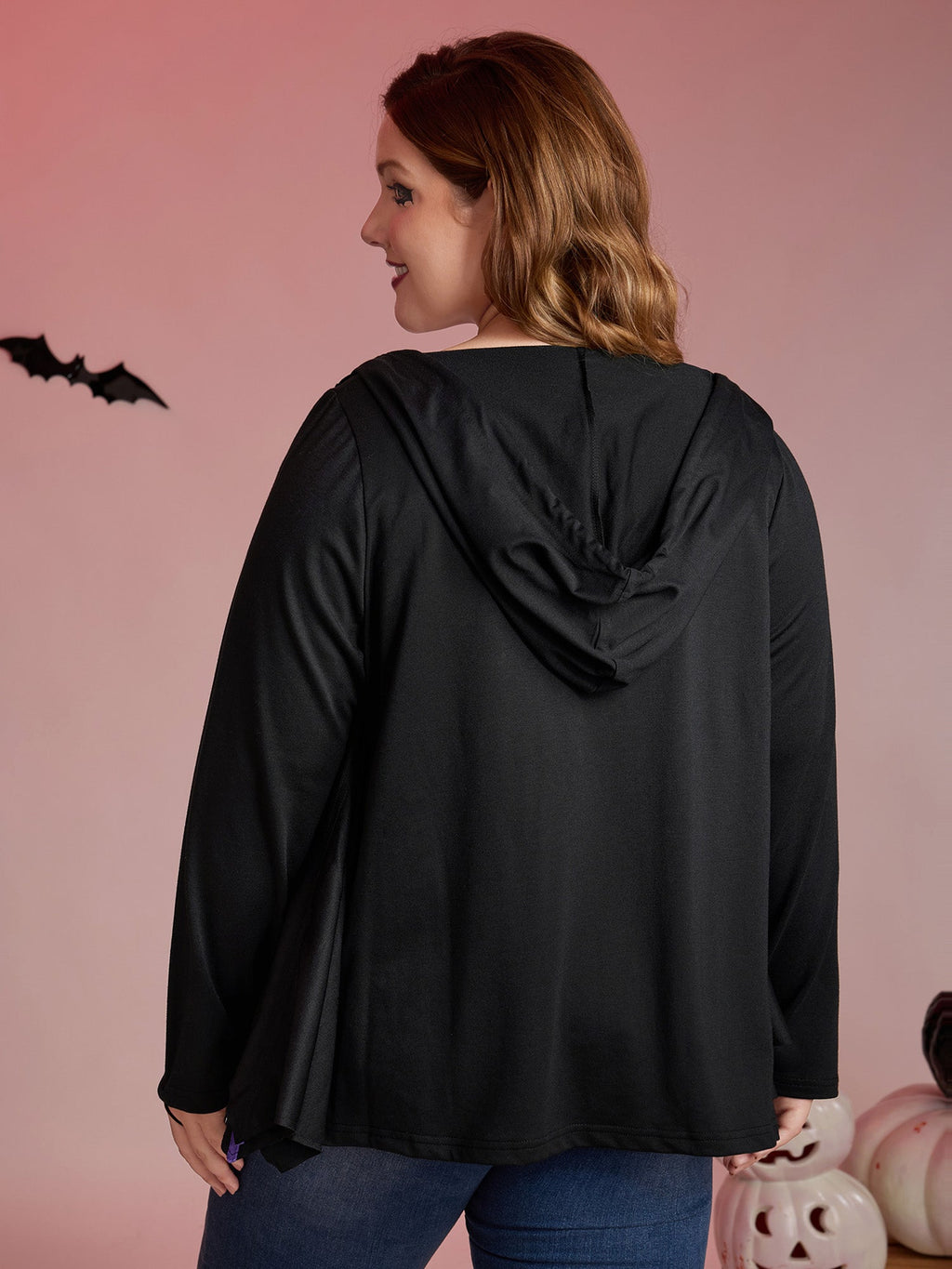 Bat-Shaped Contrast Stretchy Jacket