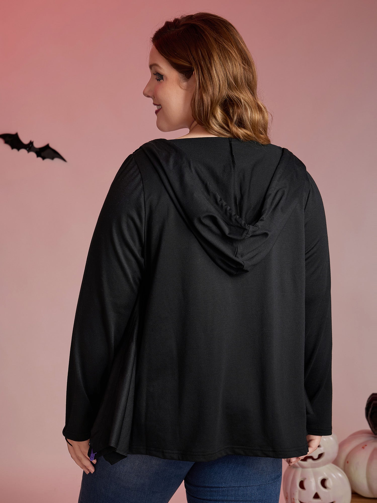 Bat-Shaped Contrast Stretchy Jacket