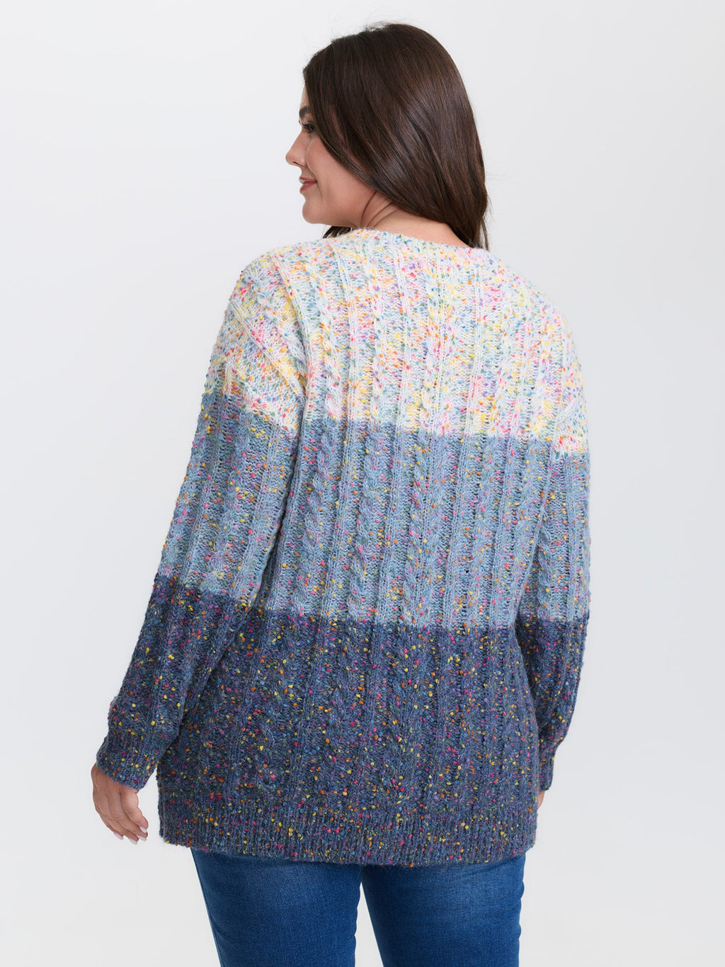 Colorblock Heather Round Neck Pullover