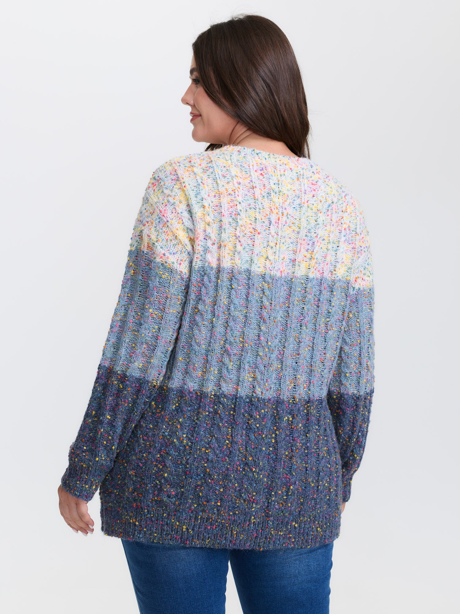 Colorblock Heather Round Neck Pullover