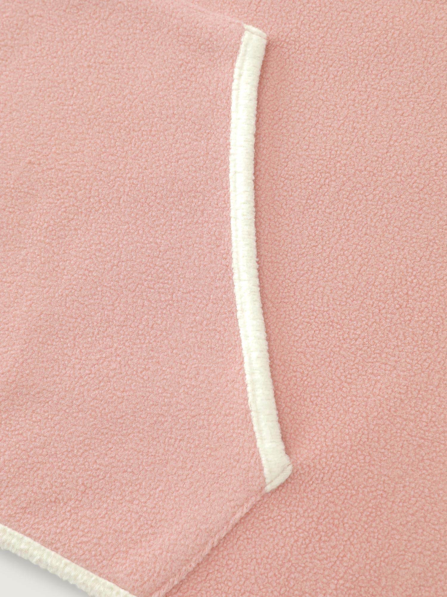 Color Contrast Fluffy Half Zip Sweatshirt