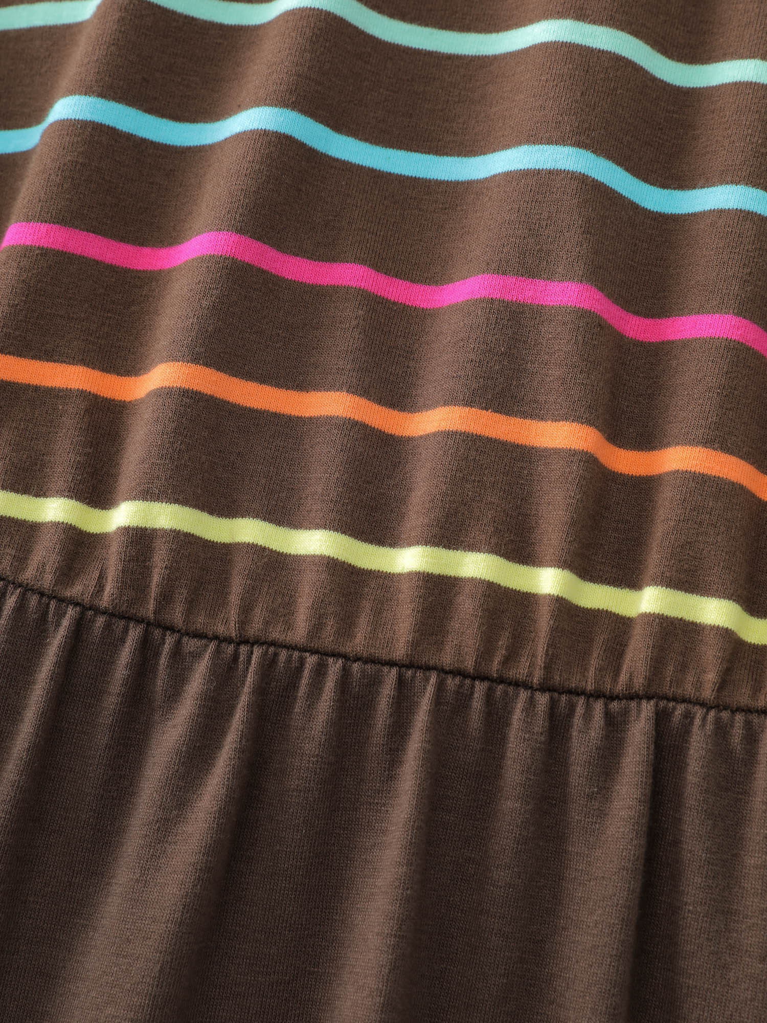 Colorful Stripe Stretchy Waist Midi Dress