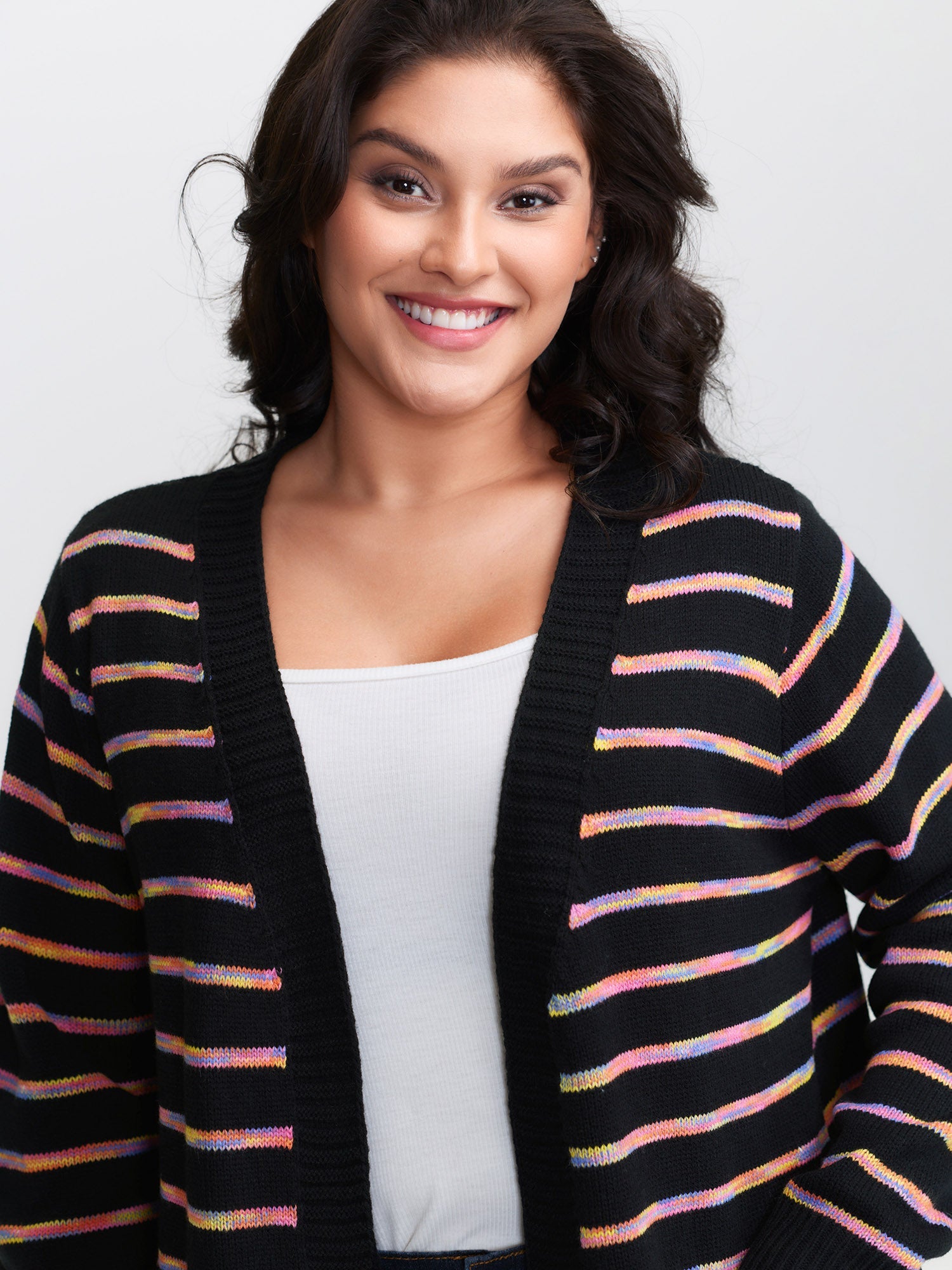 Color Gradient Heather Pockets Knit Cardigan