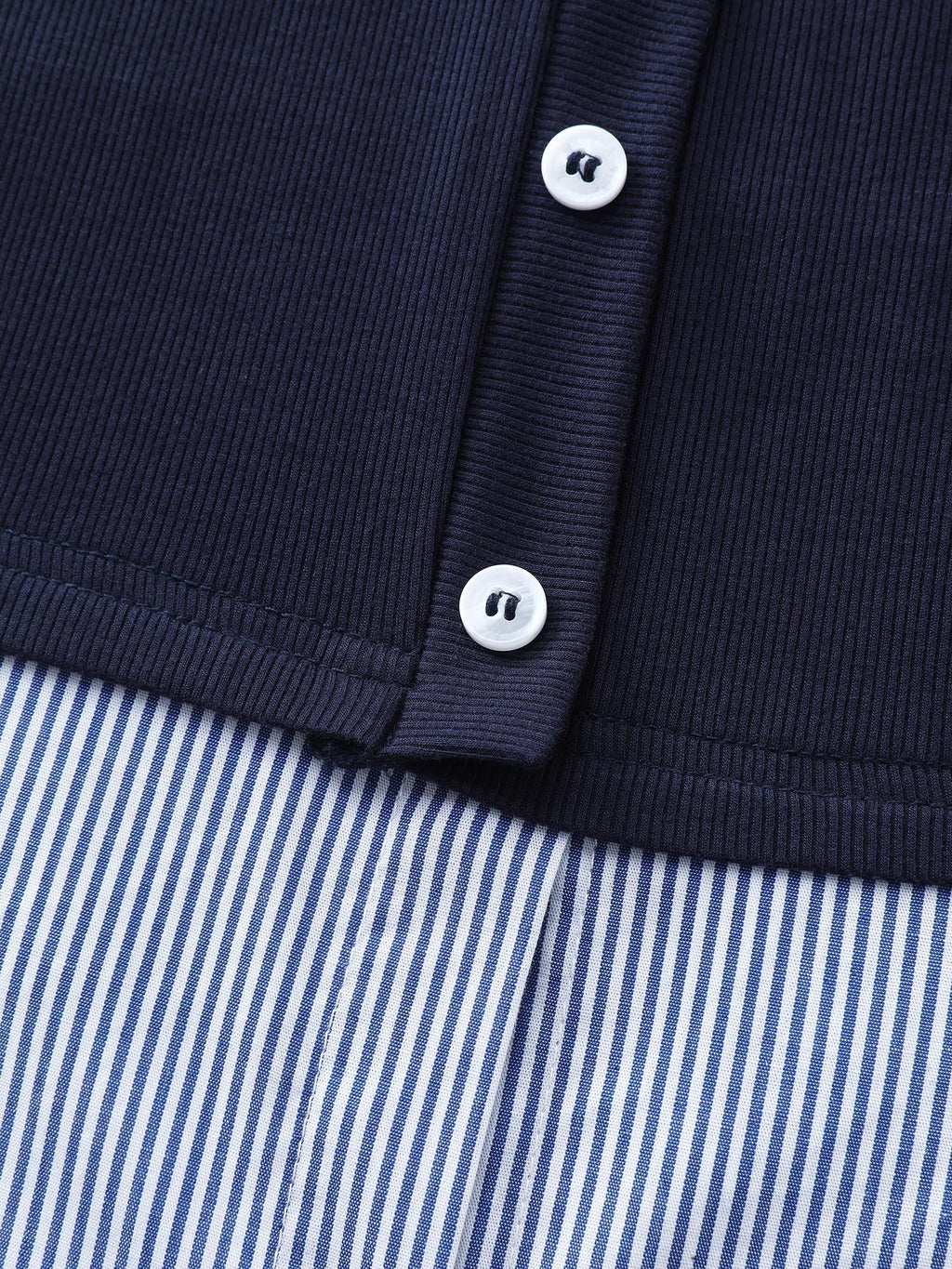 2-in-1 Color Contrast Woven T-Shirt