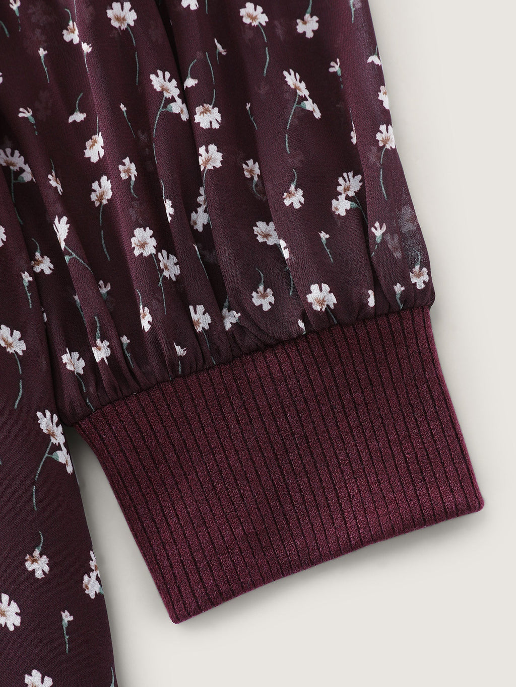 2-in-1 Floral Ribbed Knit Top