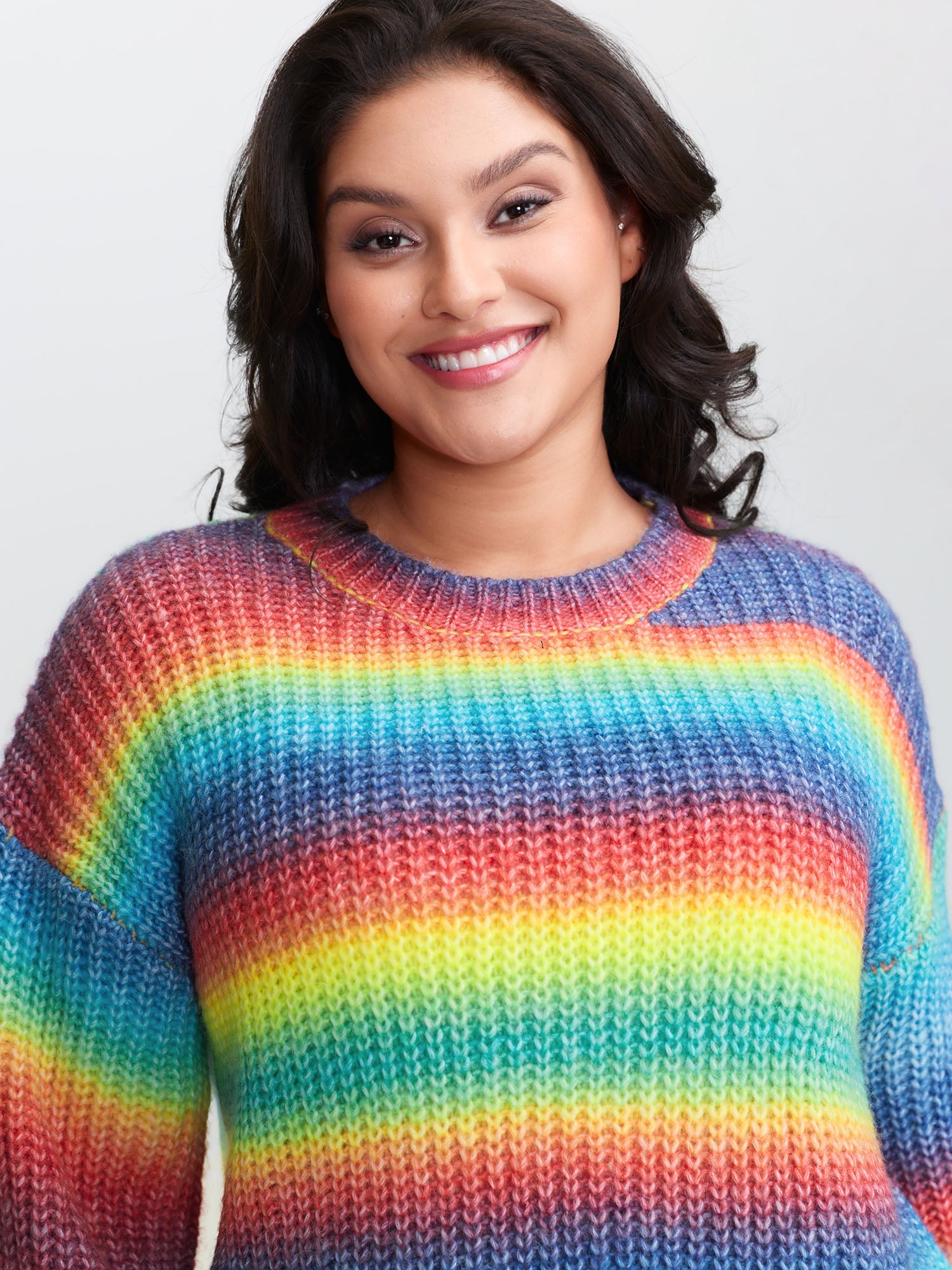 Bright and Cozy Stripe Heather Pullover