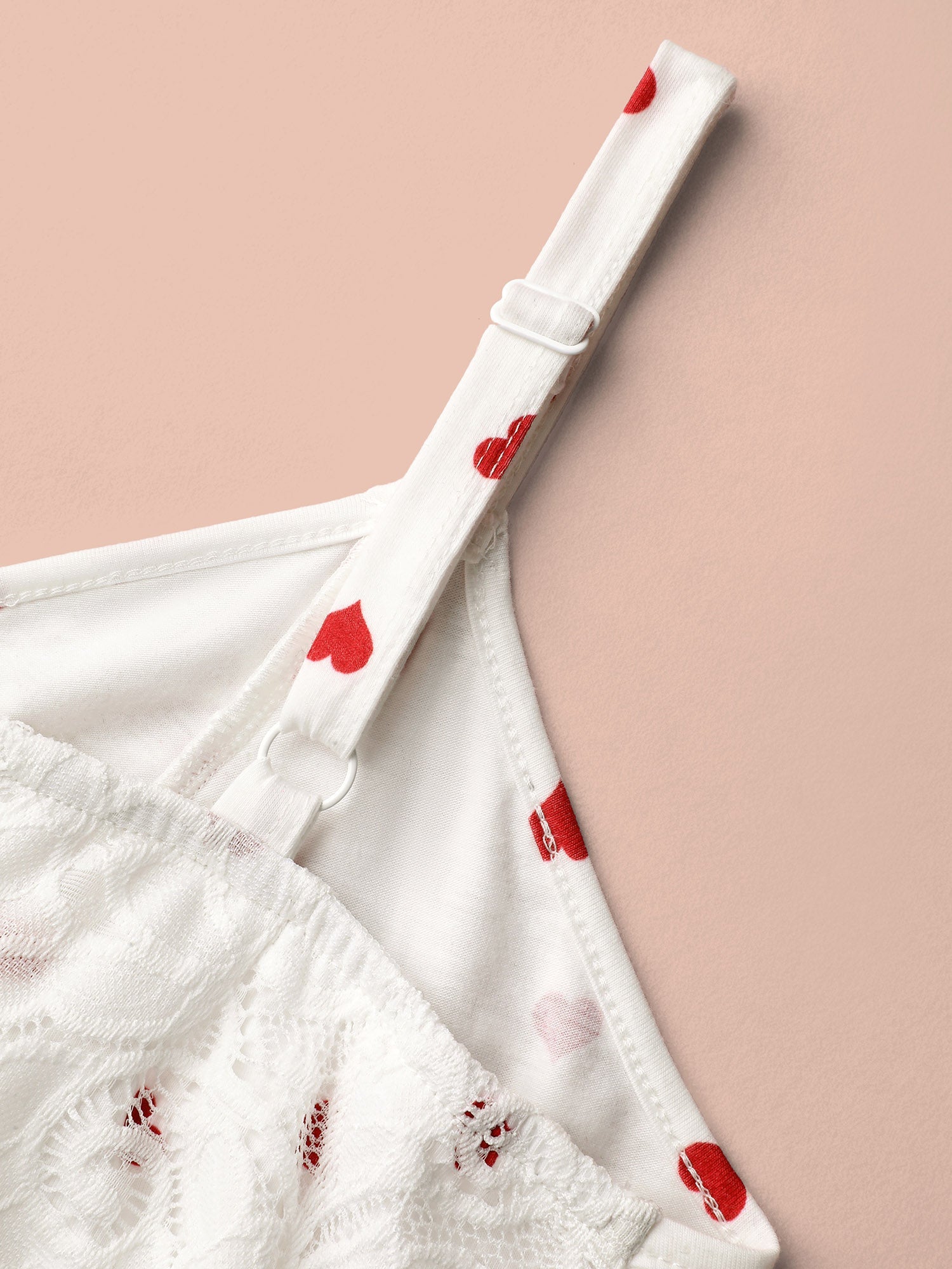 Bow Lace Heart Print Lounge Dress