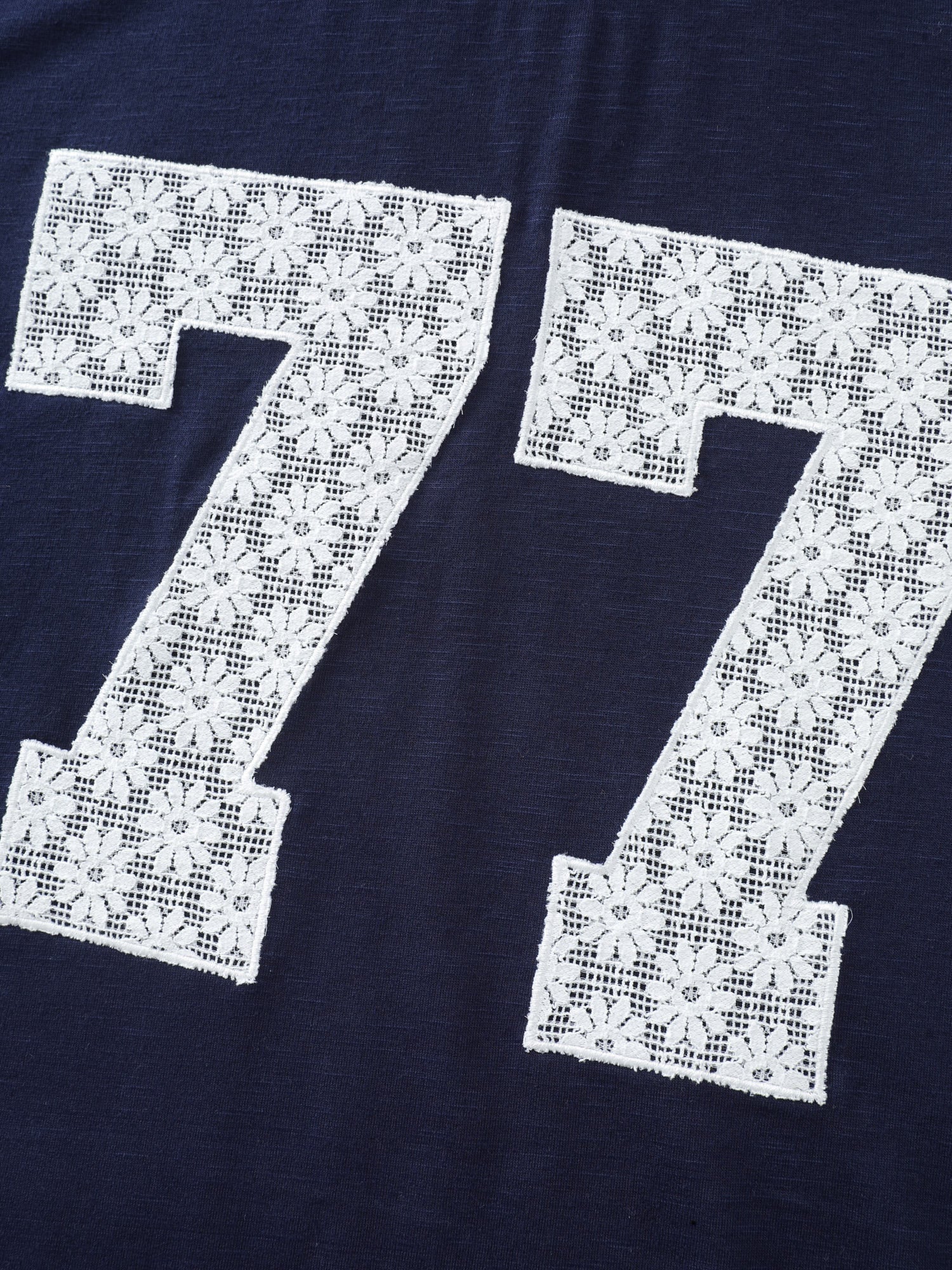 Applique Embroidery Stretchy Sweatshirt