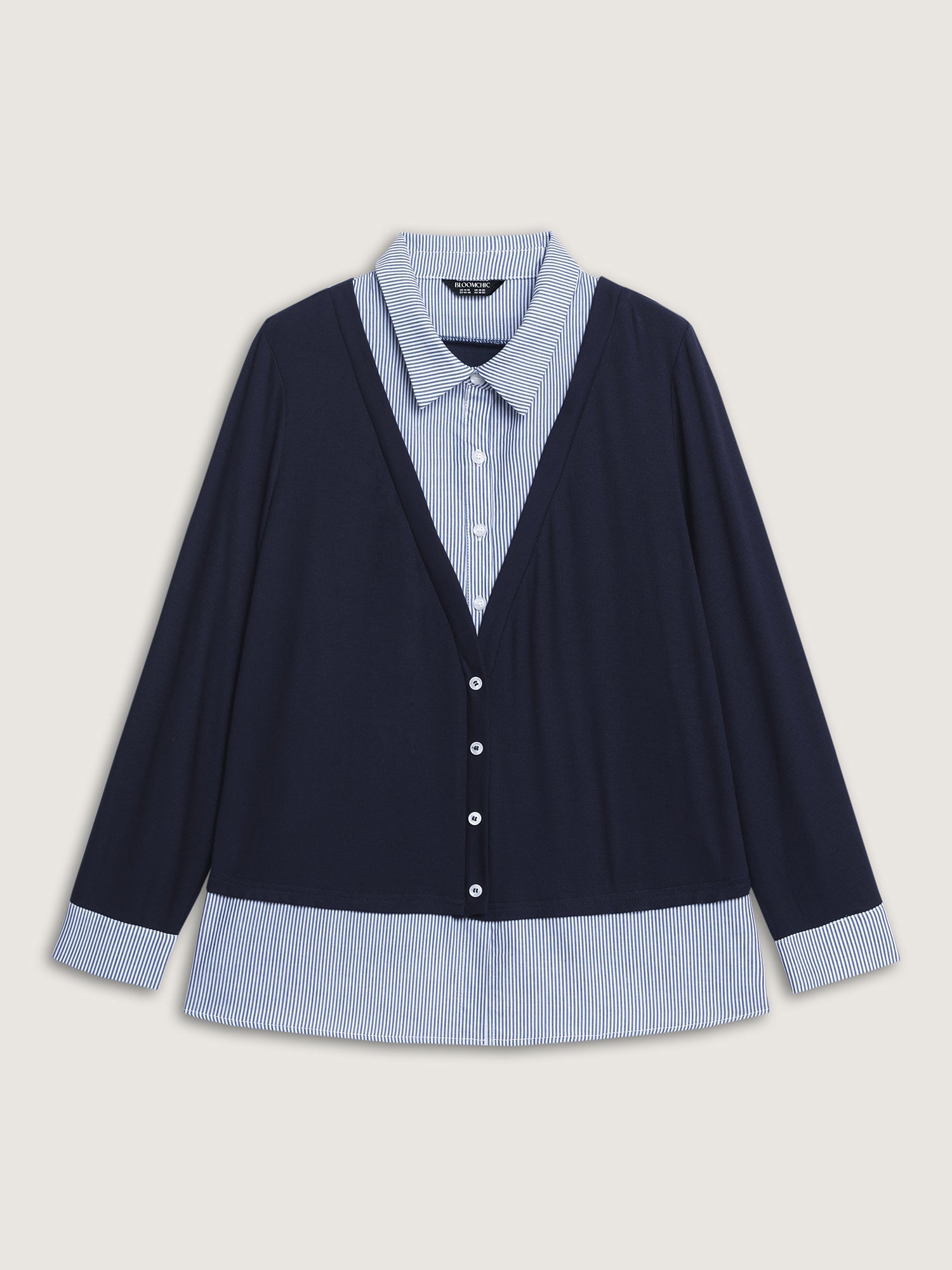 2-in-1 Color Contrast Woven T-Shirt