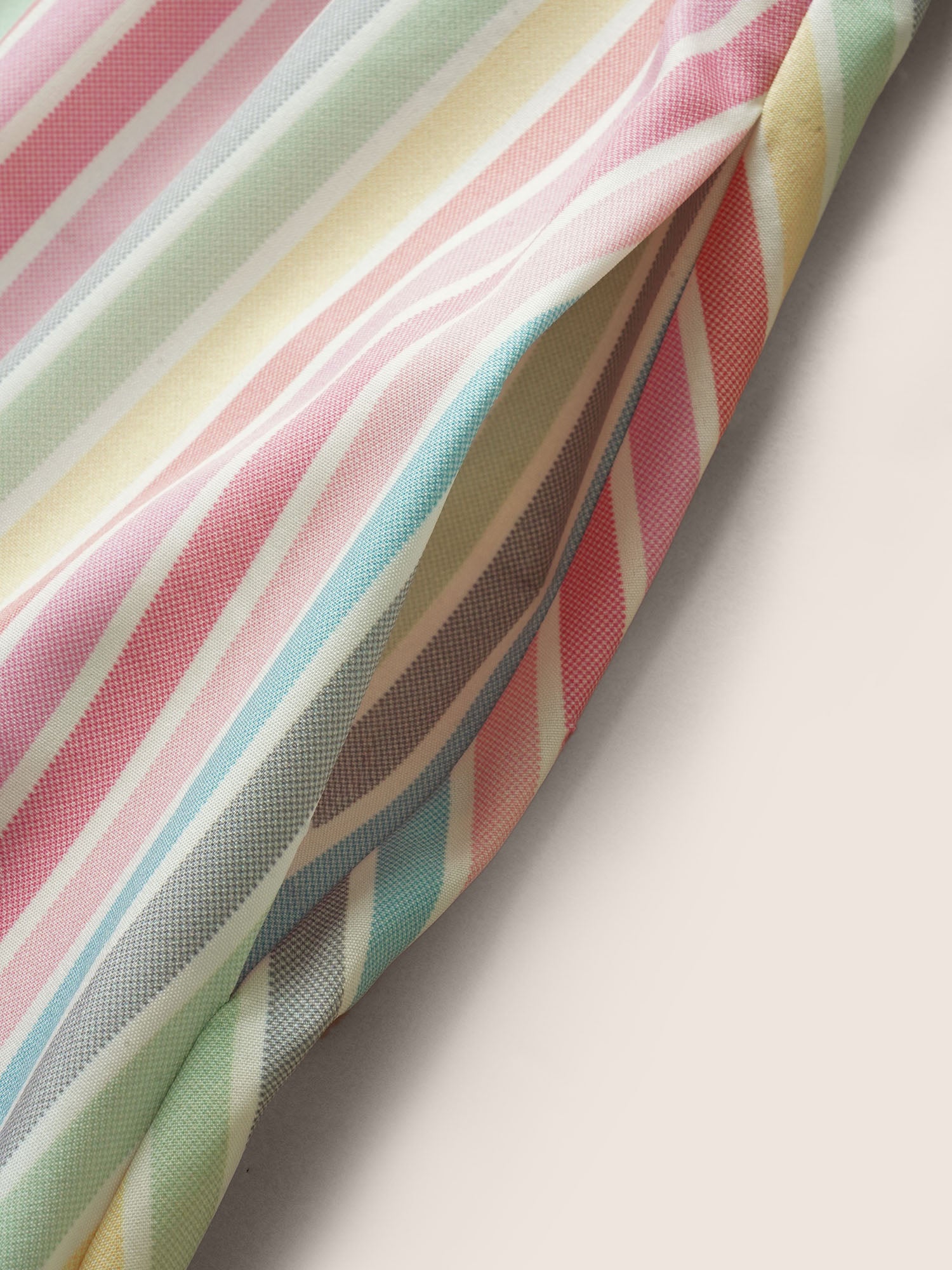 Colored Striped Button Detail Ruffles Dress