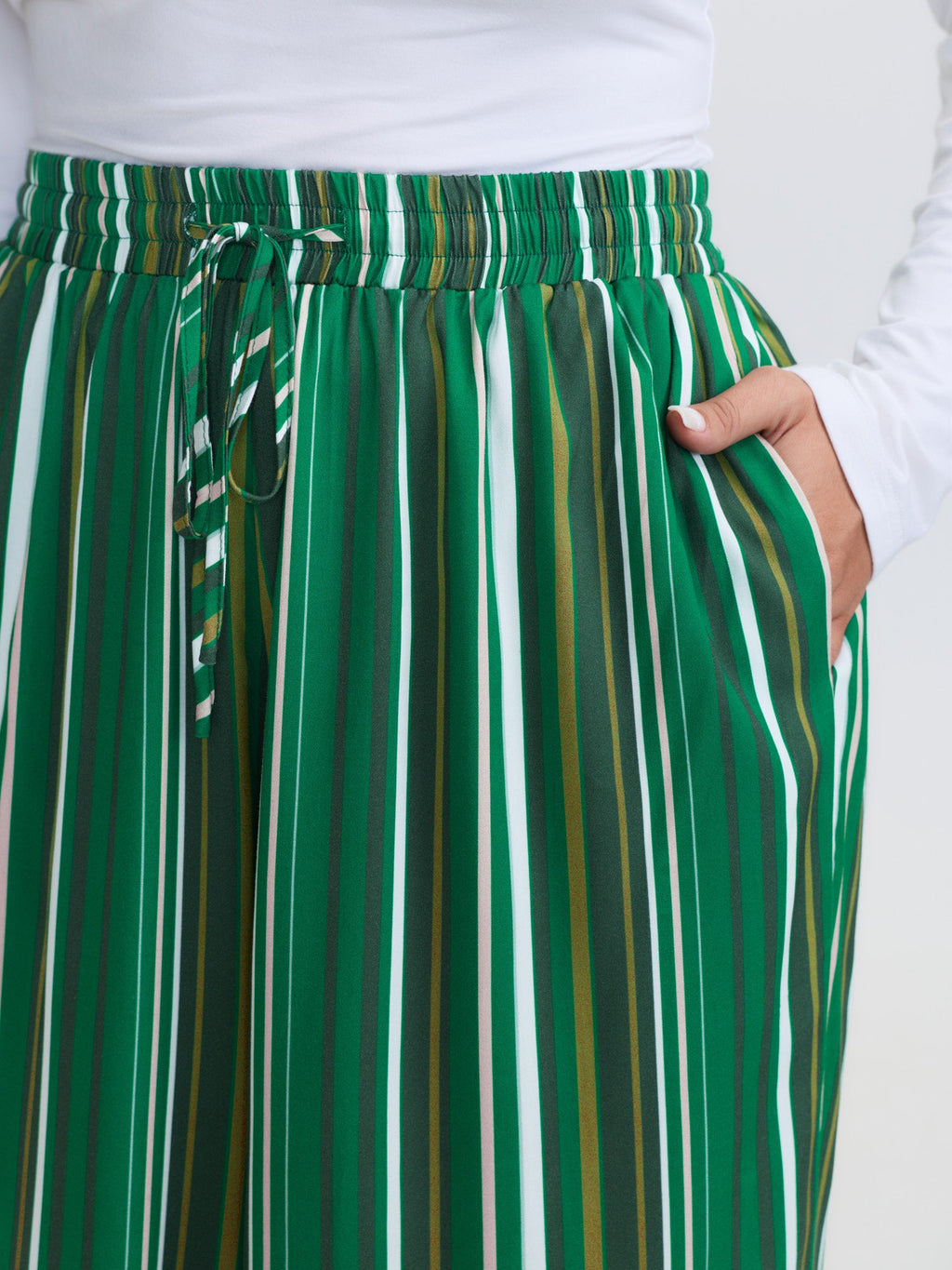 Colorful Stripes Drawstring Waist Pants