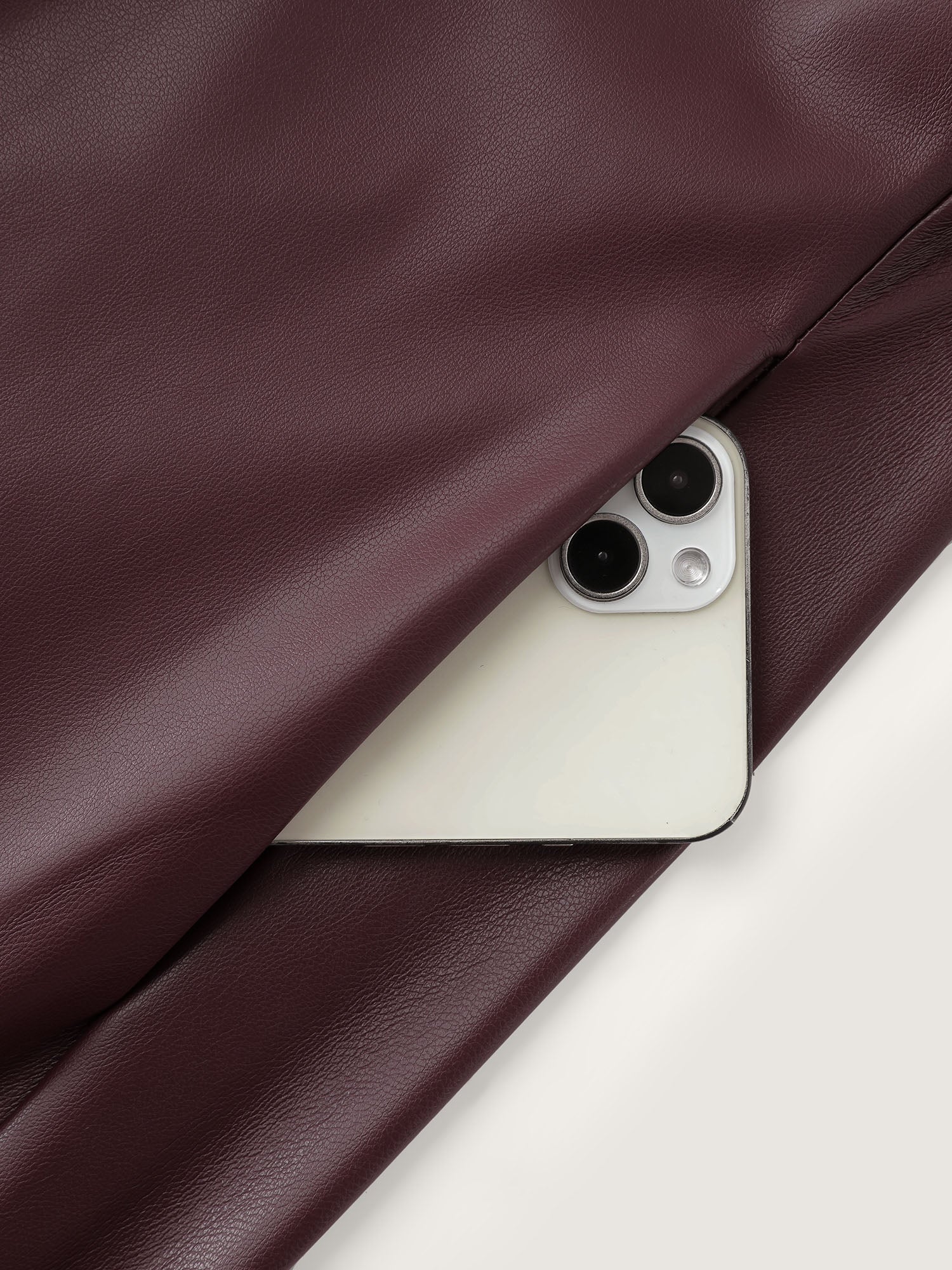 Artificial Leather Metal Detail Neckline Midi Dress