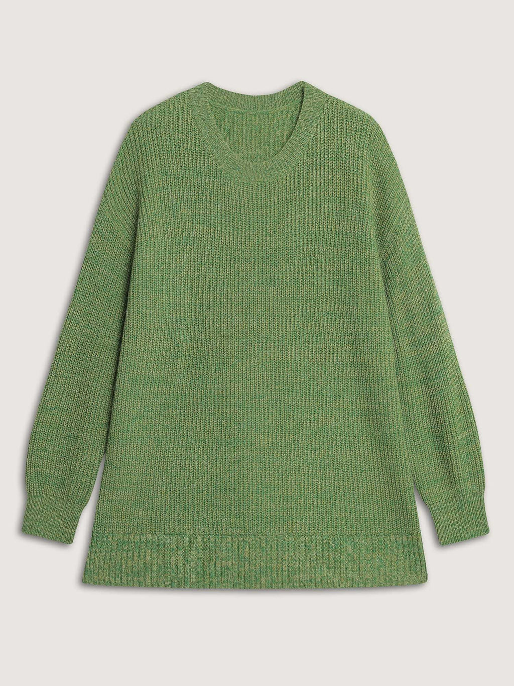 Color Blend Yarn Textured Pullover