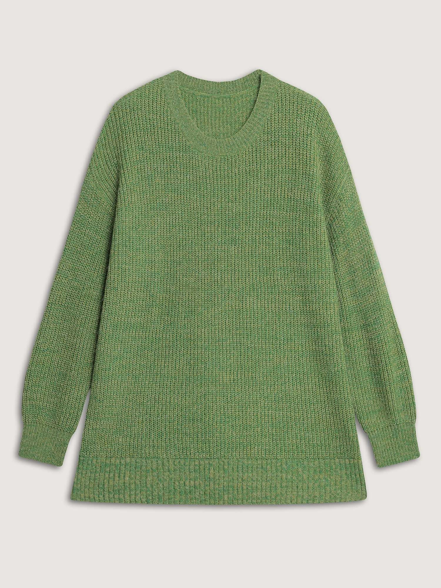 Color Blend Yarn Textured Pullover