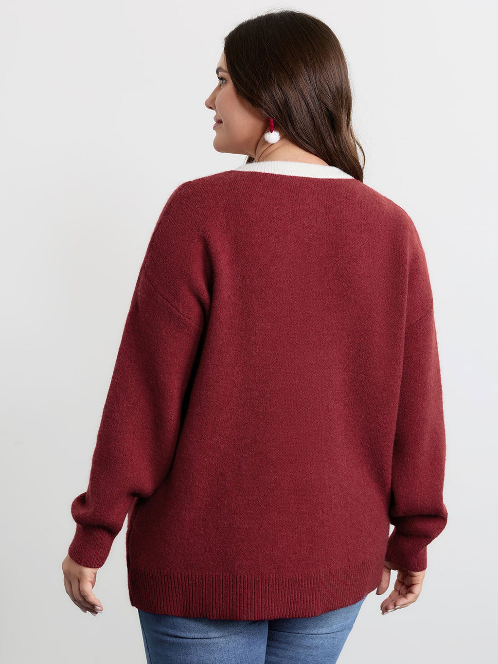 3D Bowtie Color Contrast Pullover