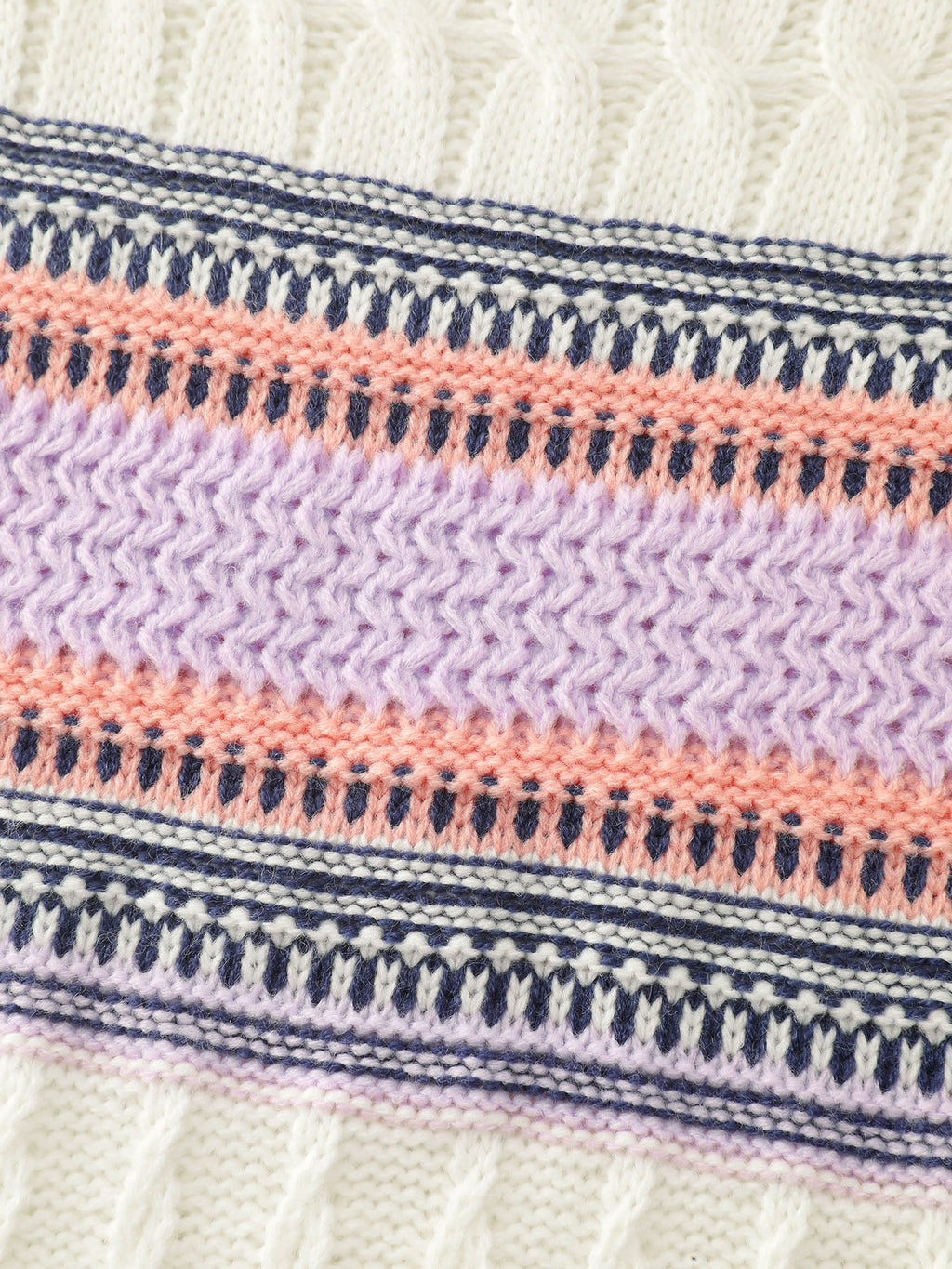 Boho Pattern Jacquard Pullover