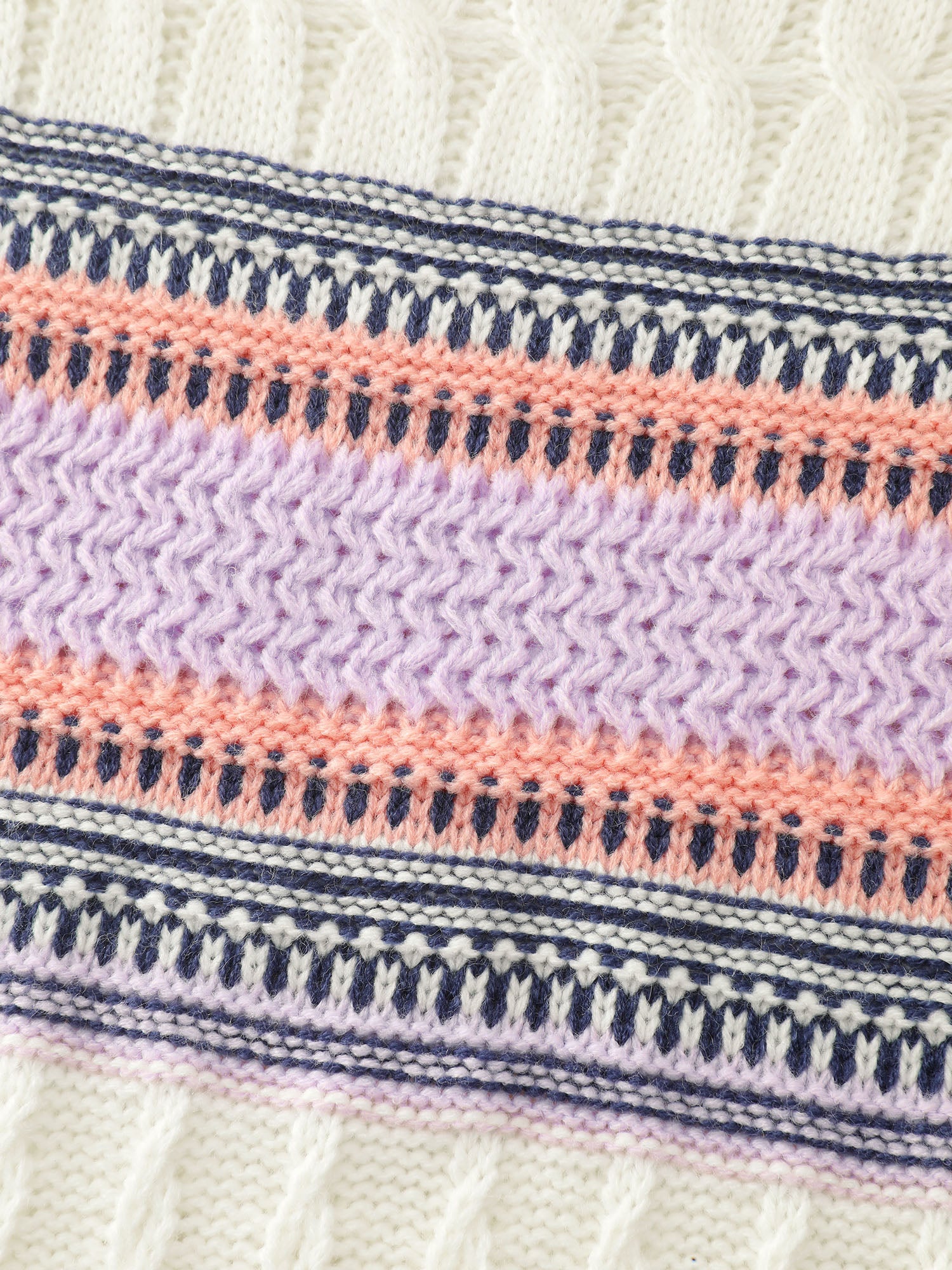 Boho Pattern Jacquard Pullover