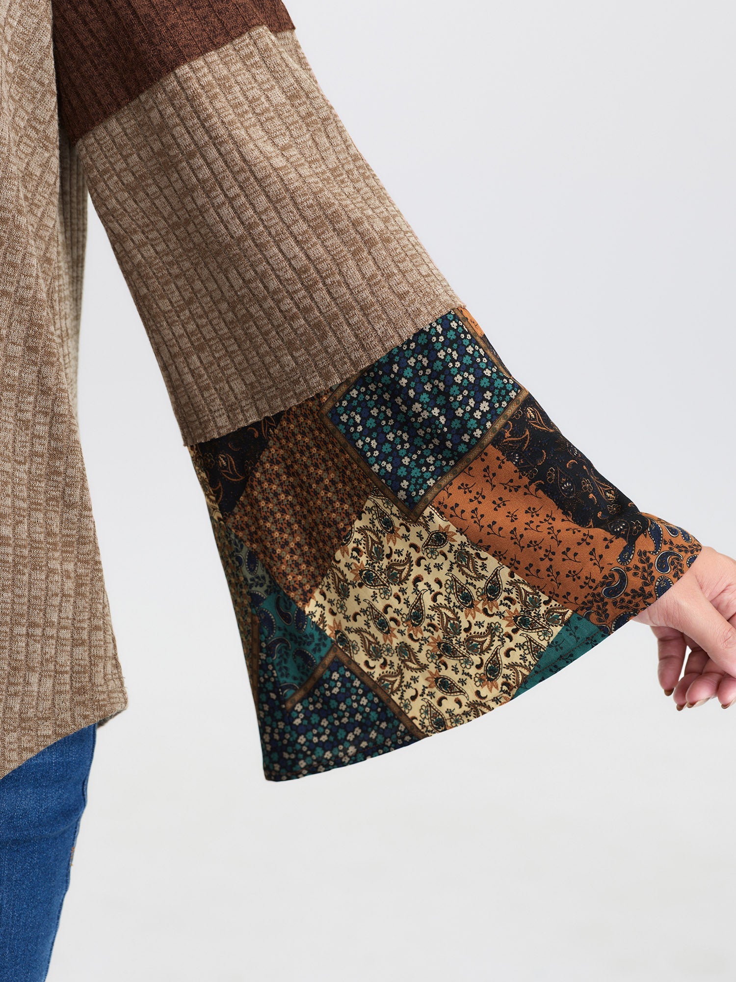 Colorblock Floral Spliced T-Shirt