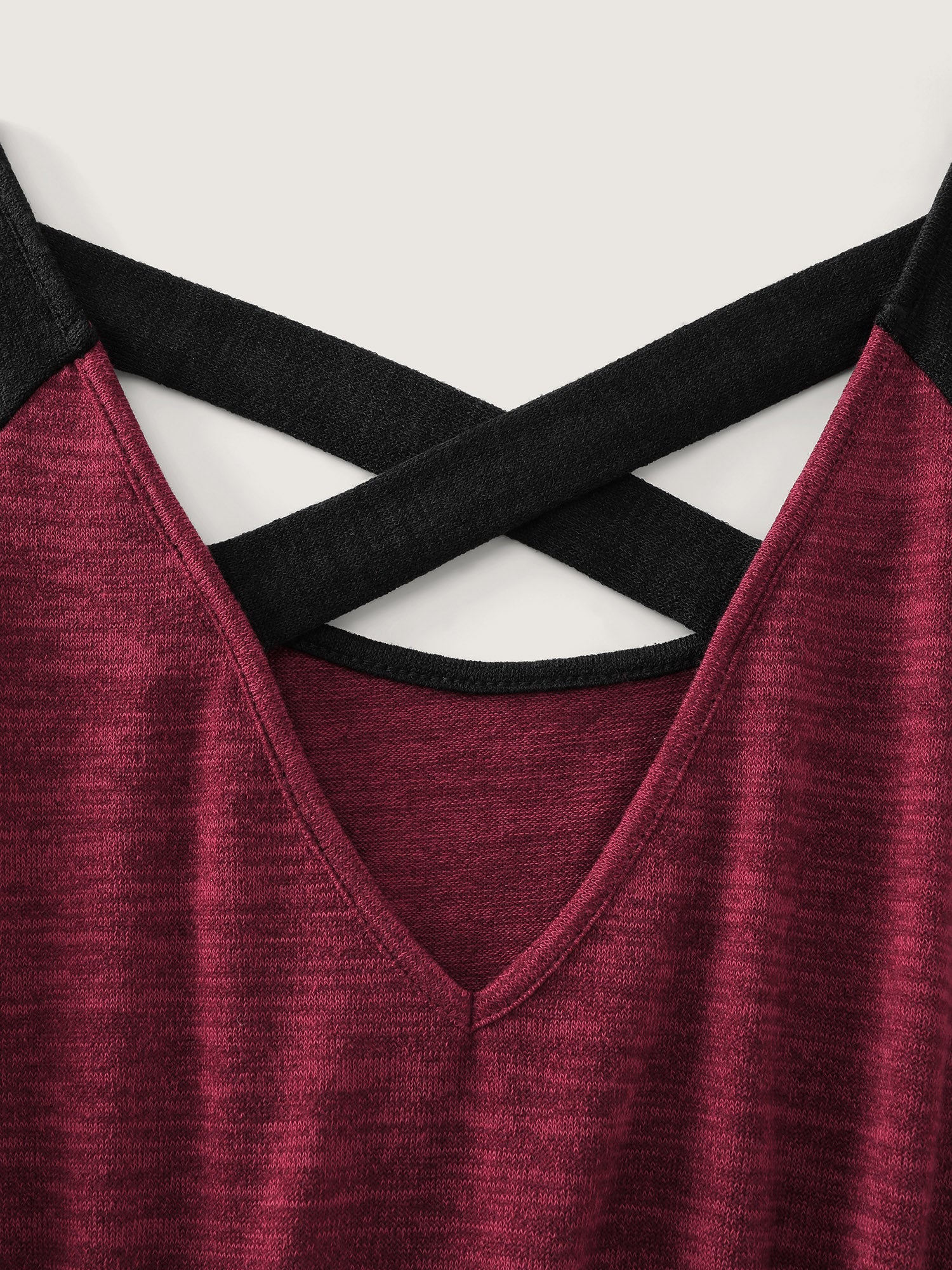 Color Contrast Back Cut-Out Stretchy Midi Dress