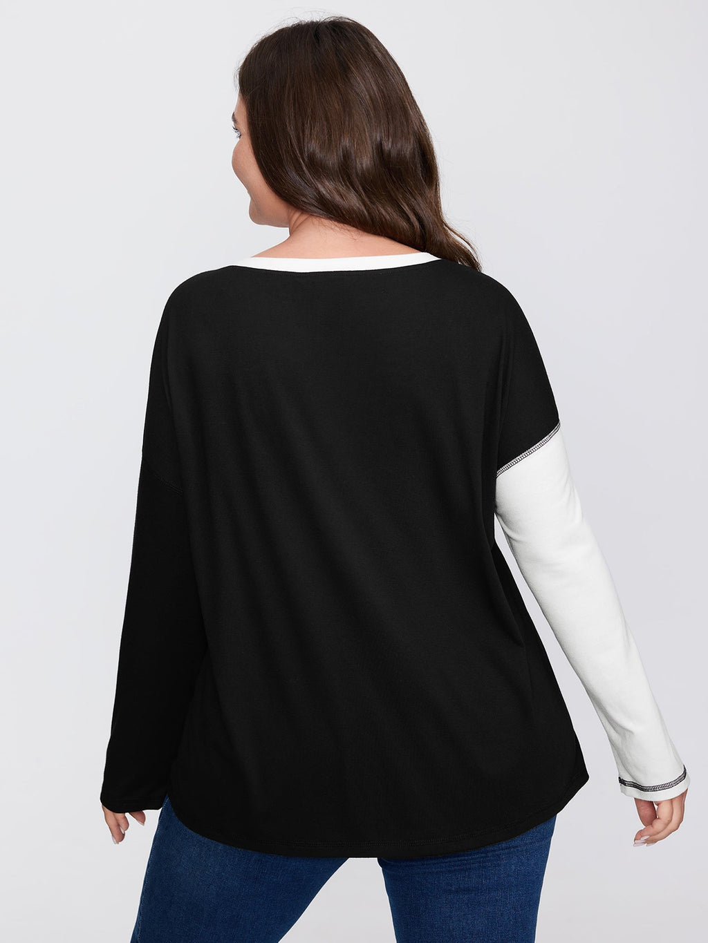 Colorblock Stretchy Stripe Print T-Shirt