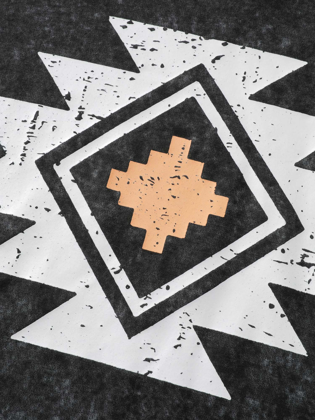 Boho Pattern Pockets Textured Hoodie