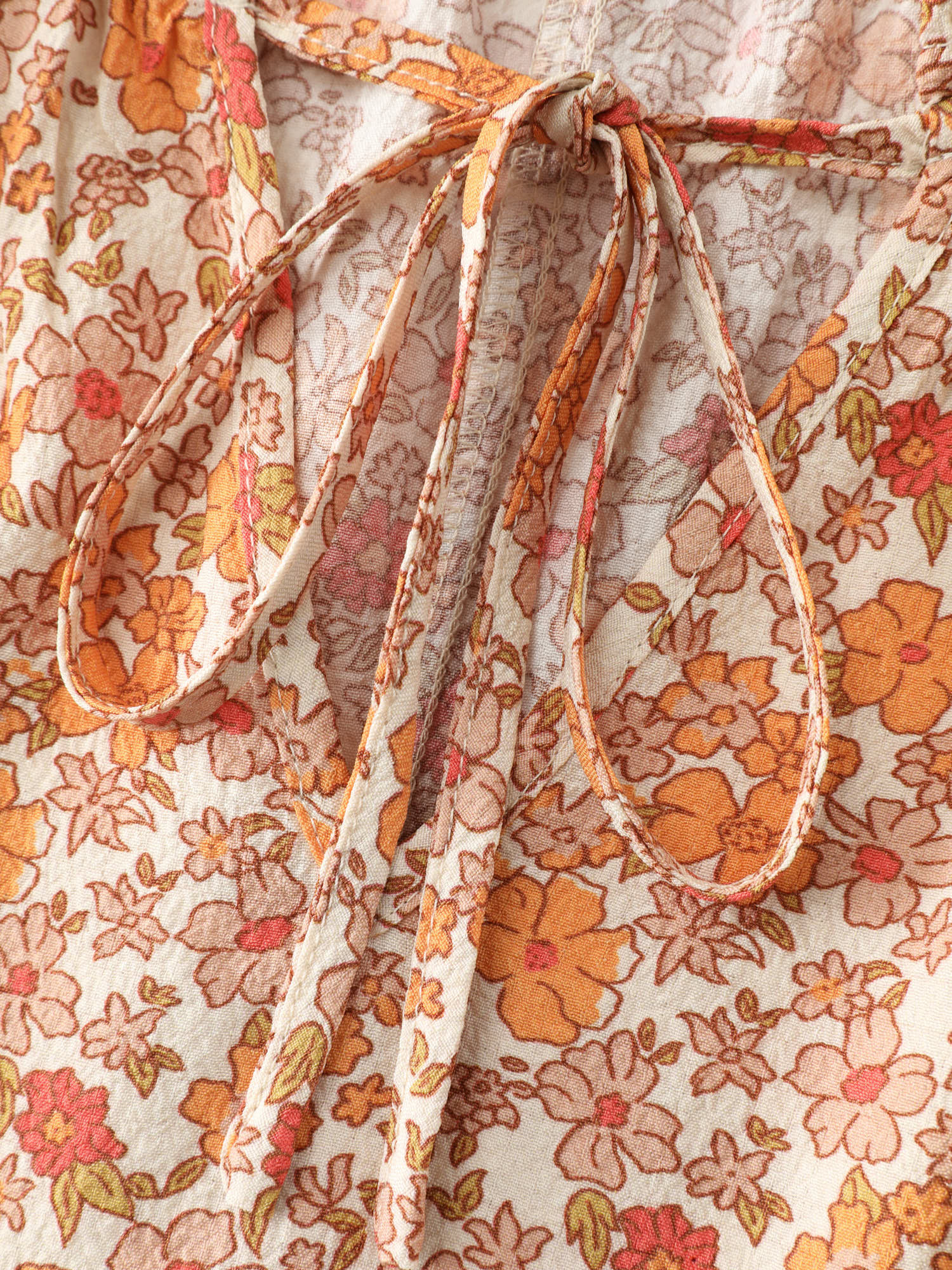 Chiffon Floral Print Ruffled Shoulder Blouse