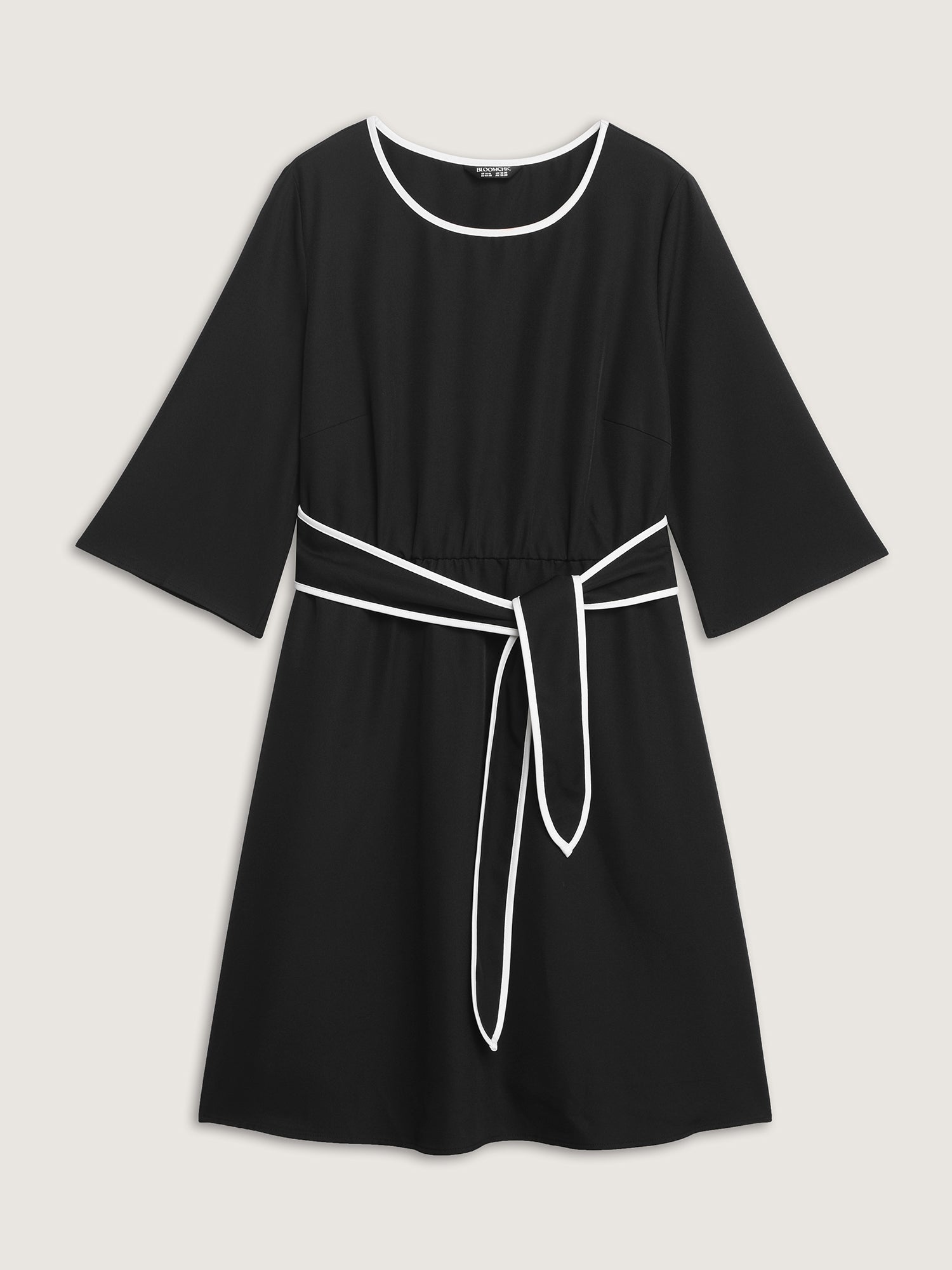 Bow-Front Waist Tie Midi Dress