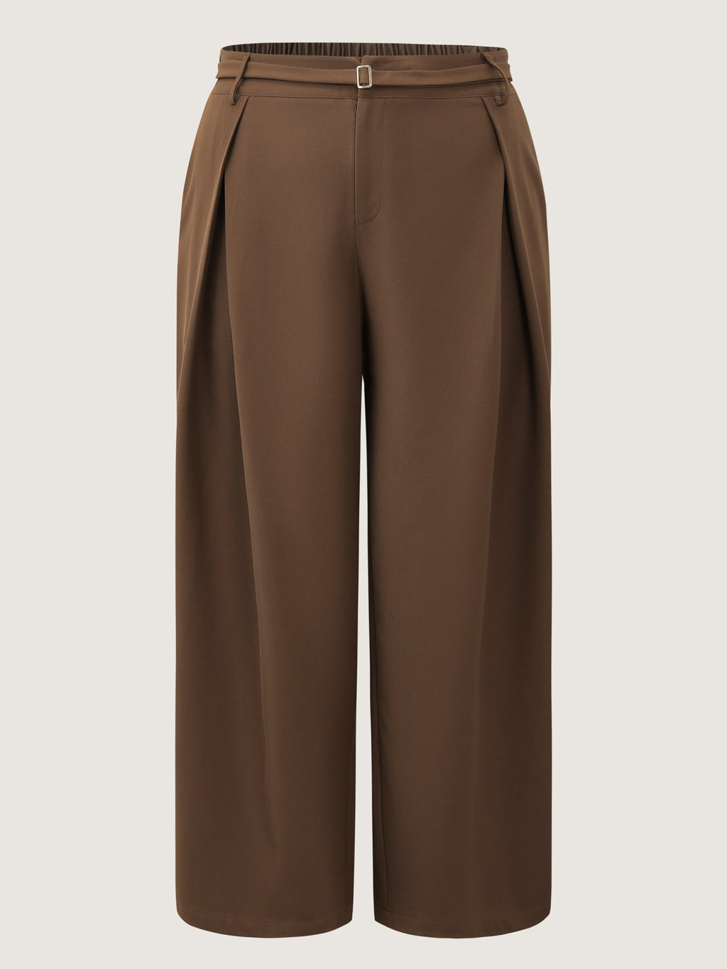 Belted Side Pleated Adjustable Pants