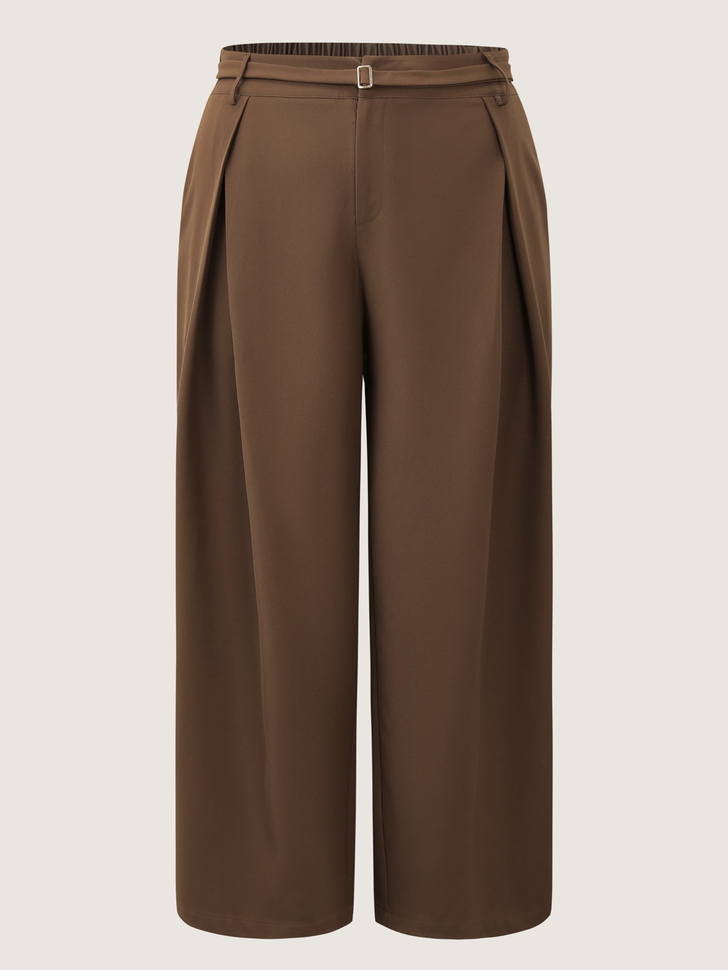 Belted Side Pleated Adjustable Pants