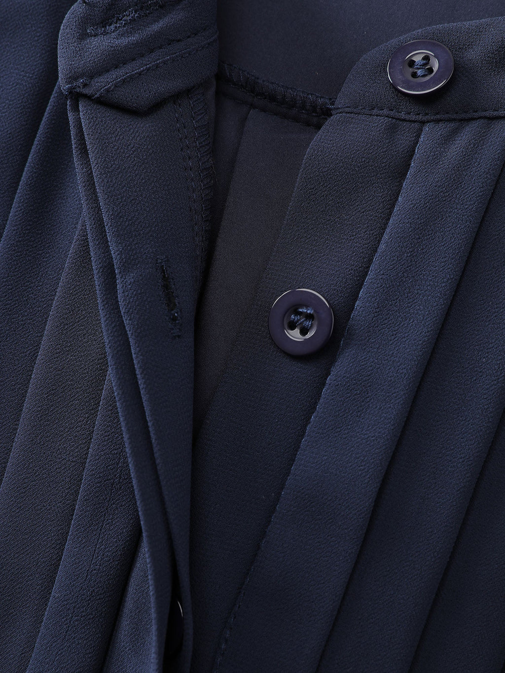 Chiffon Pleated Round Neck Blouse