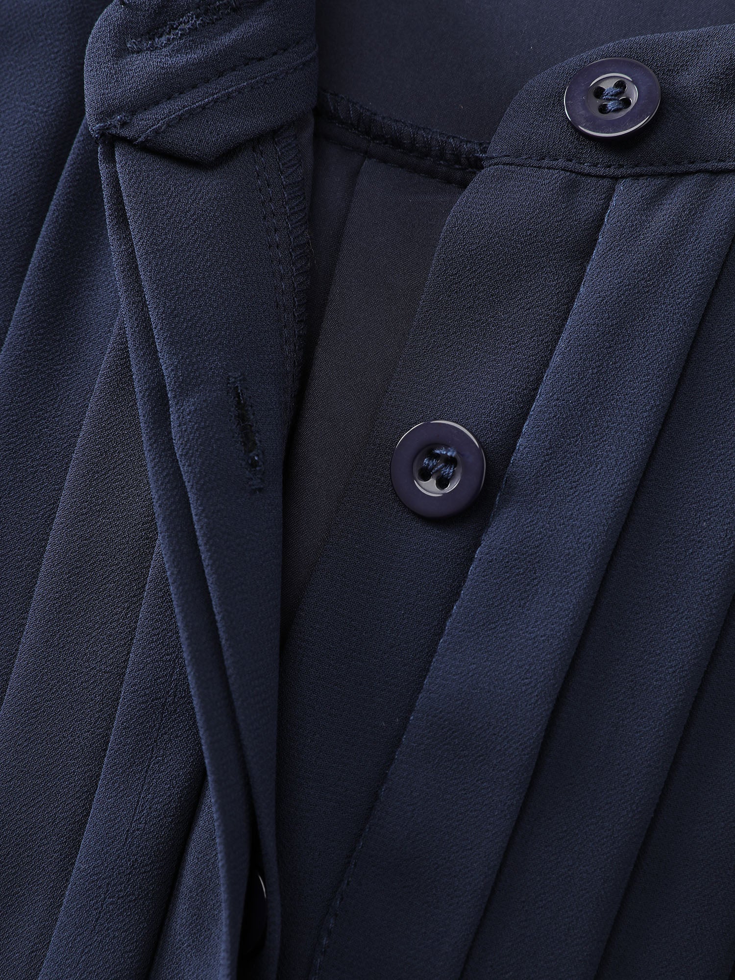 Chiffon Pleated Round Neck Blouse