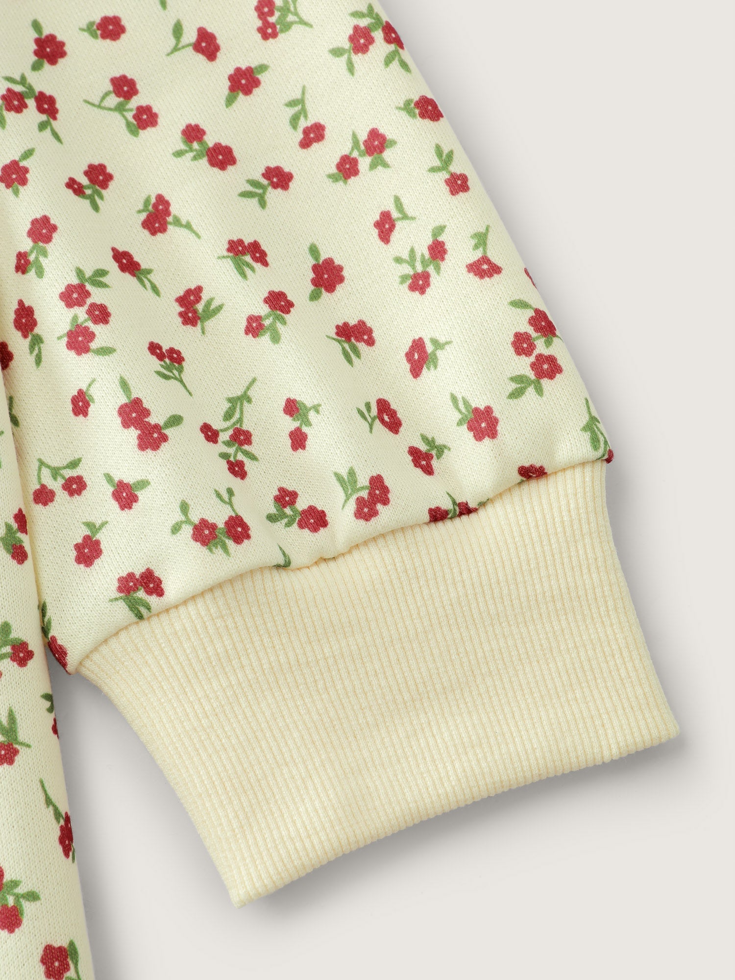 Ditsy Floral Print Stretchy Hem Sweatshirt