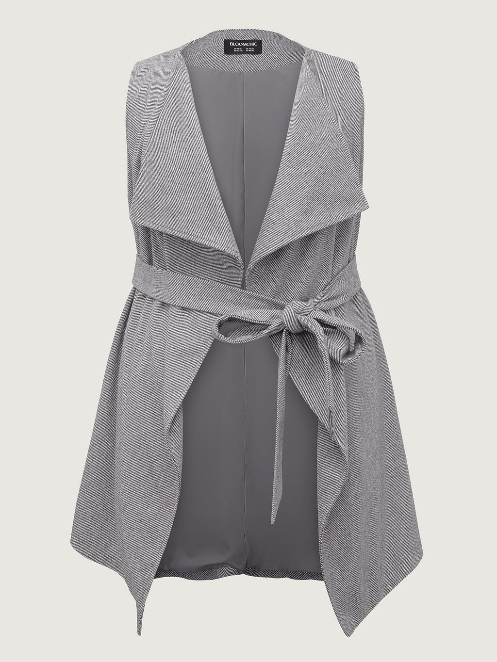 Asymmetrical Placket Belted Long Vest