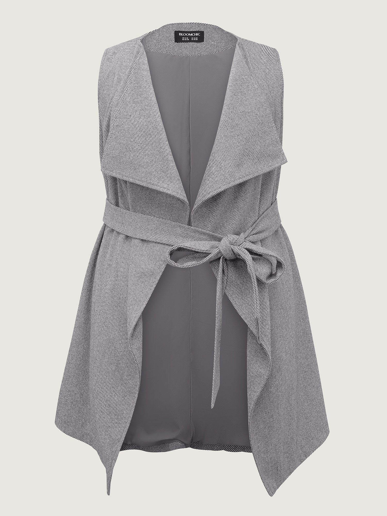 Asymmetrical Placket Belted Long Vest