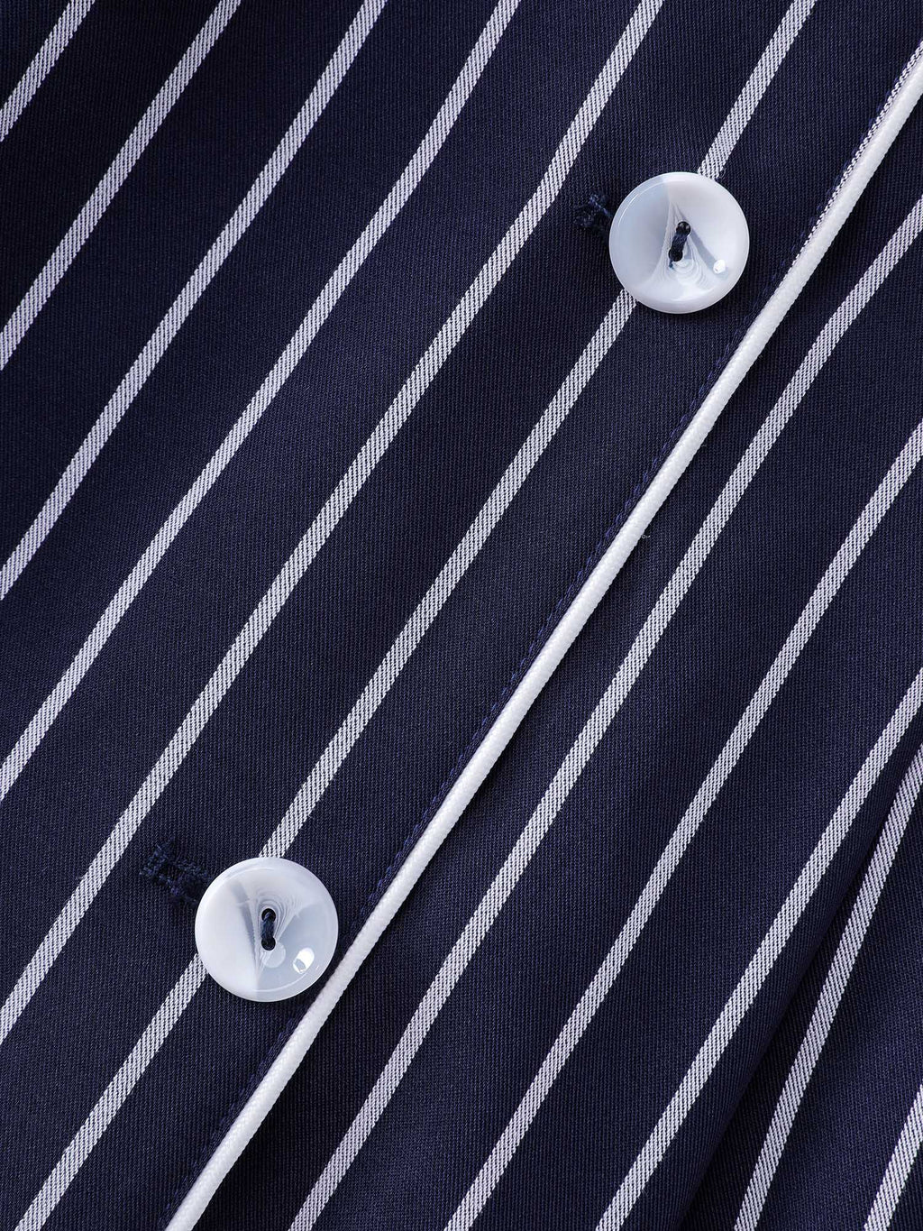 Color Contrast Stripe Double Button Midi Dress