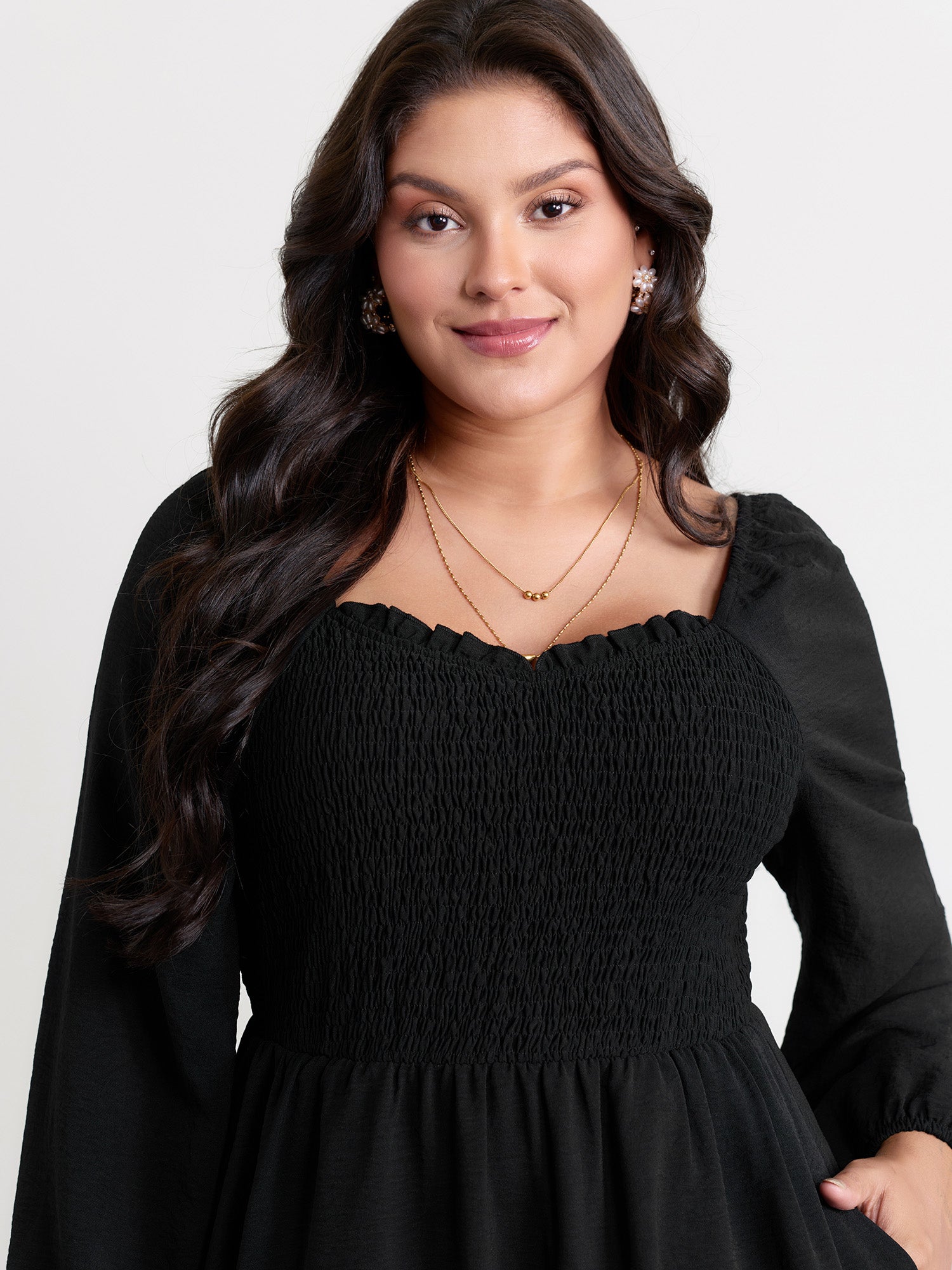 Colorful Sequin Embroidery Tiered Knee Dress