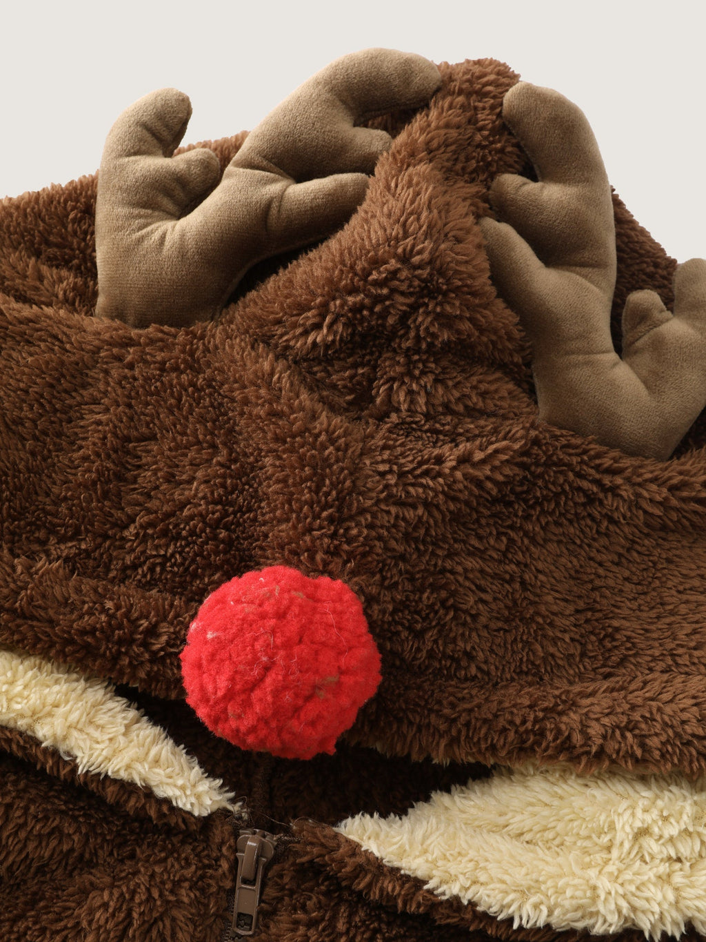 Supersoft Fluffy Reindeer Hoodie Sleep Jumpsuit