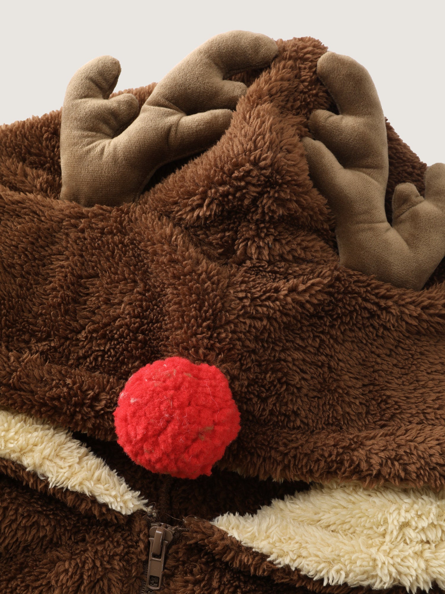 Supersoft Fluffy Reindeer Hoodie Sleep Jumpsuit